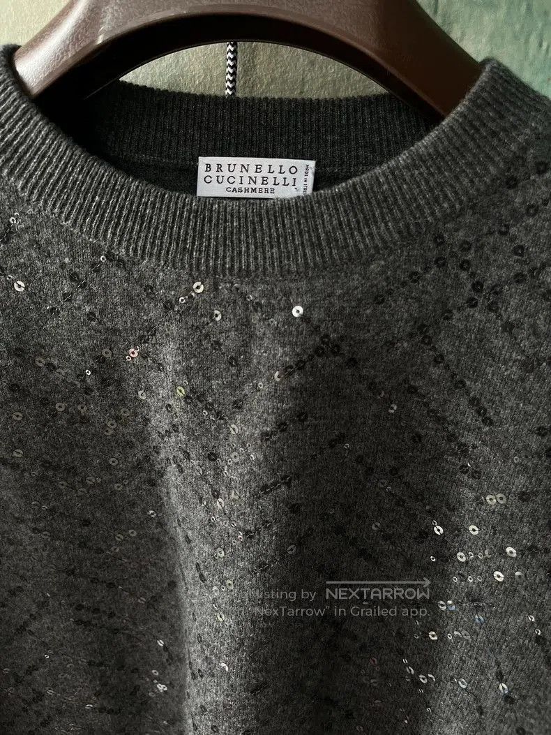 Brunello Cucinelli Brunello Cucinelli Sequin Cashmere Sweater. Size US S / EU 44-46 / 1 - 3 Thumbnail
