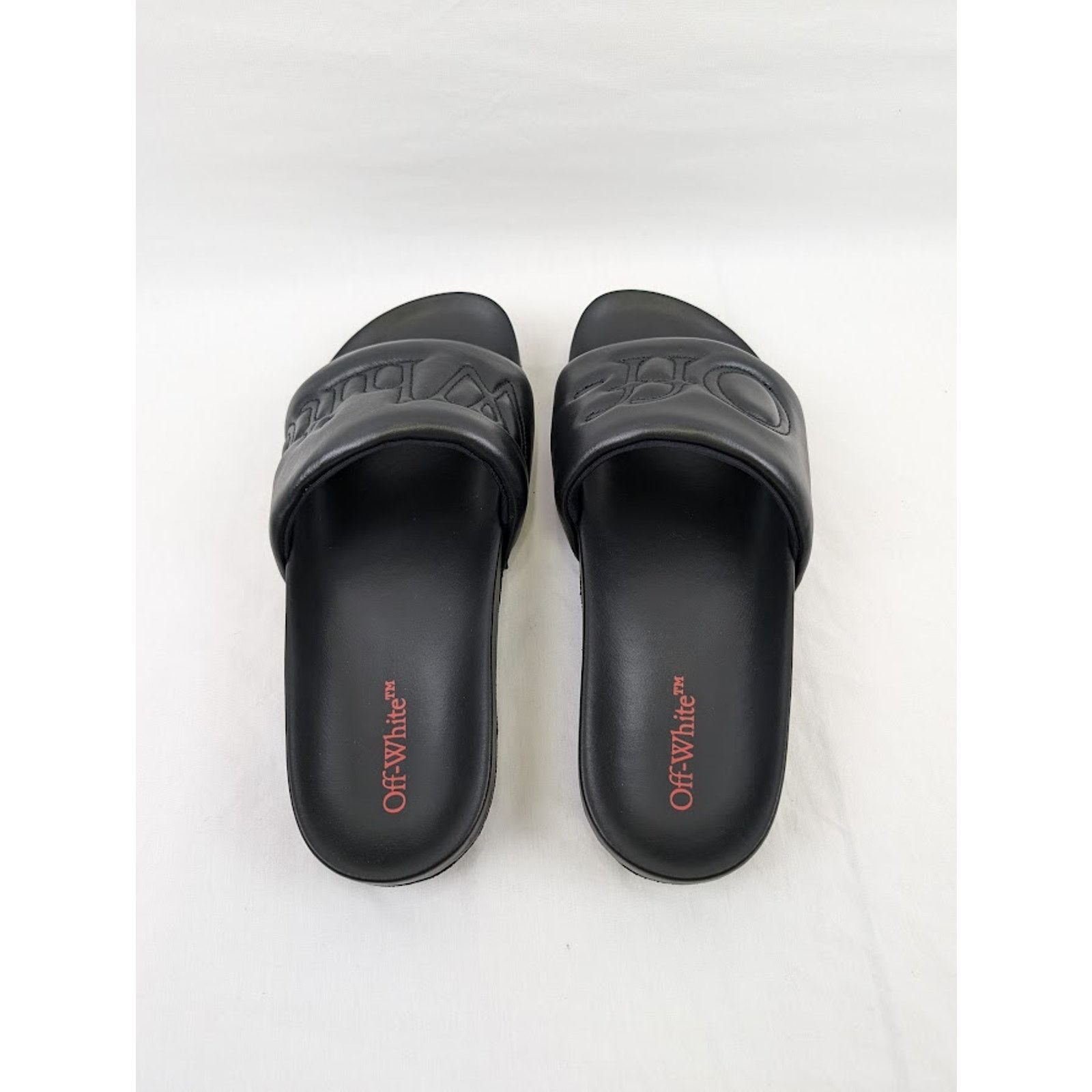 Off-White o1rshd1 Bookish Leather Slider in Black Size US 12 / EU 45 - 18 Thumbnail