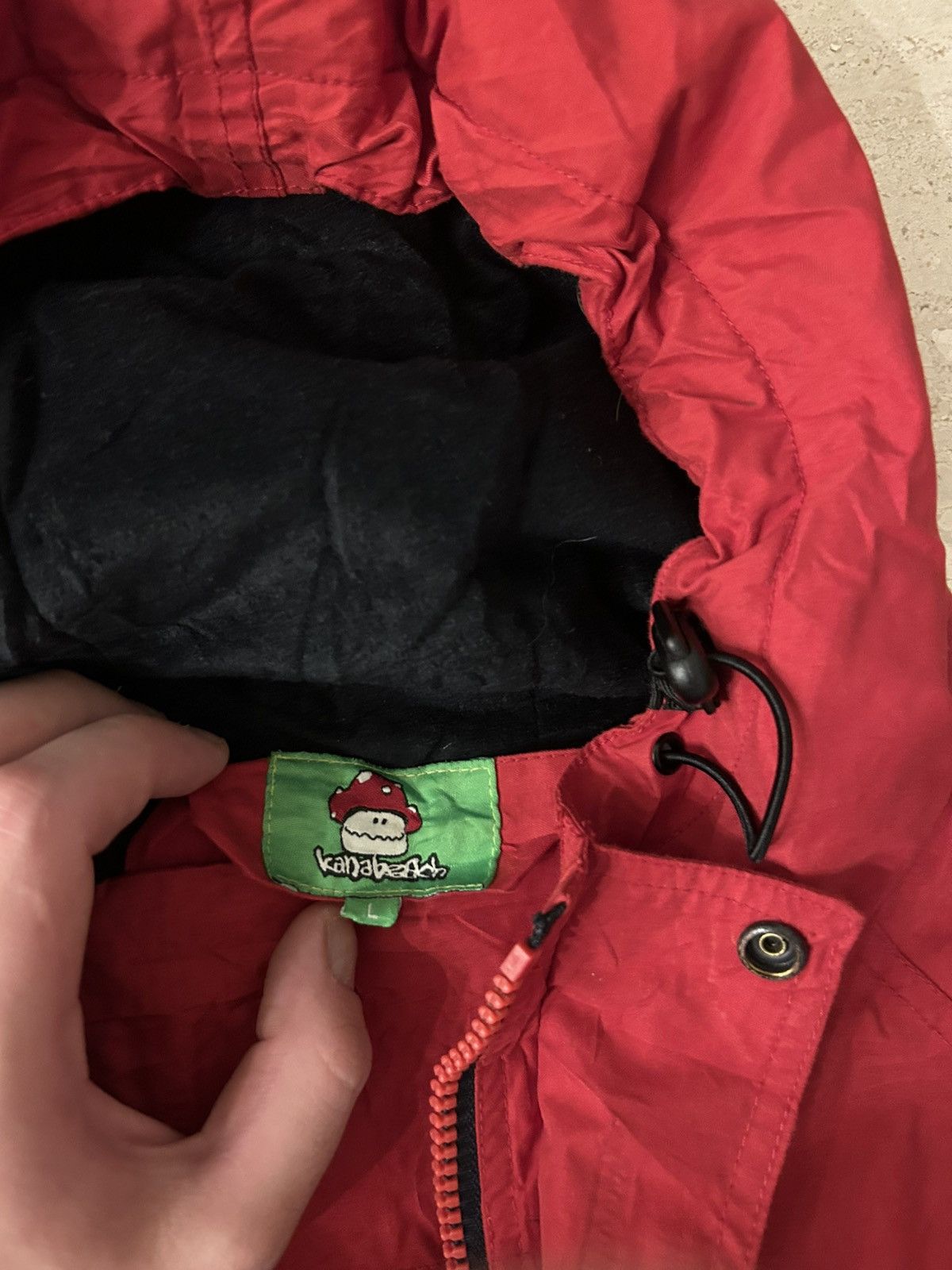 Other Vintage 00s KanaBeach Jacket – Red Hooded Technical Coat Y2K Size US L / EU 52-54 / 3 - 4 Thumbnail