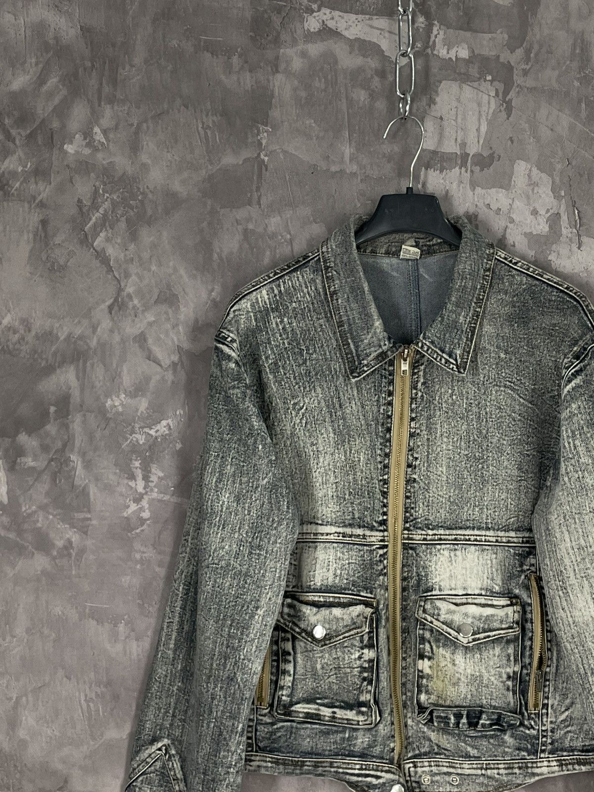 If Six Was Nine × Japanese Brand × Le Grande Bleu (L.G.B.) Avant Garde Japan Vintage Y2K Crazy Faded Denim Jacket Size M / US 6-8 / IT 42-44 - 3 Thumbnail
