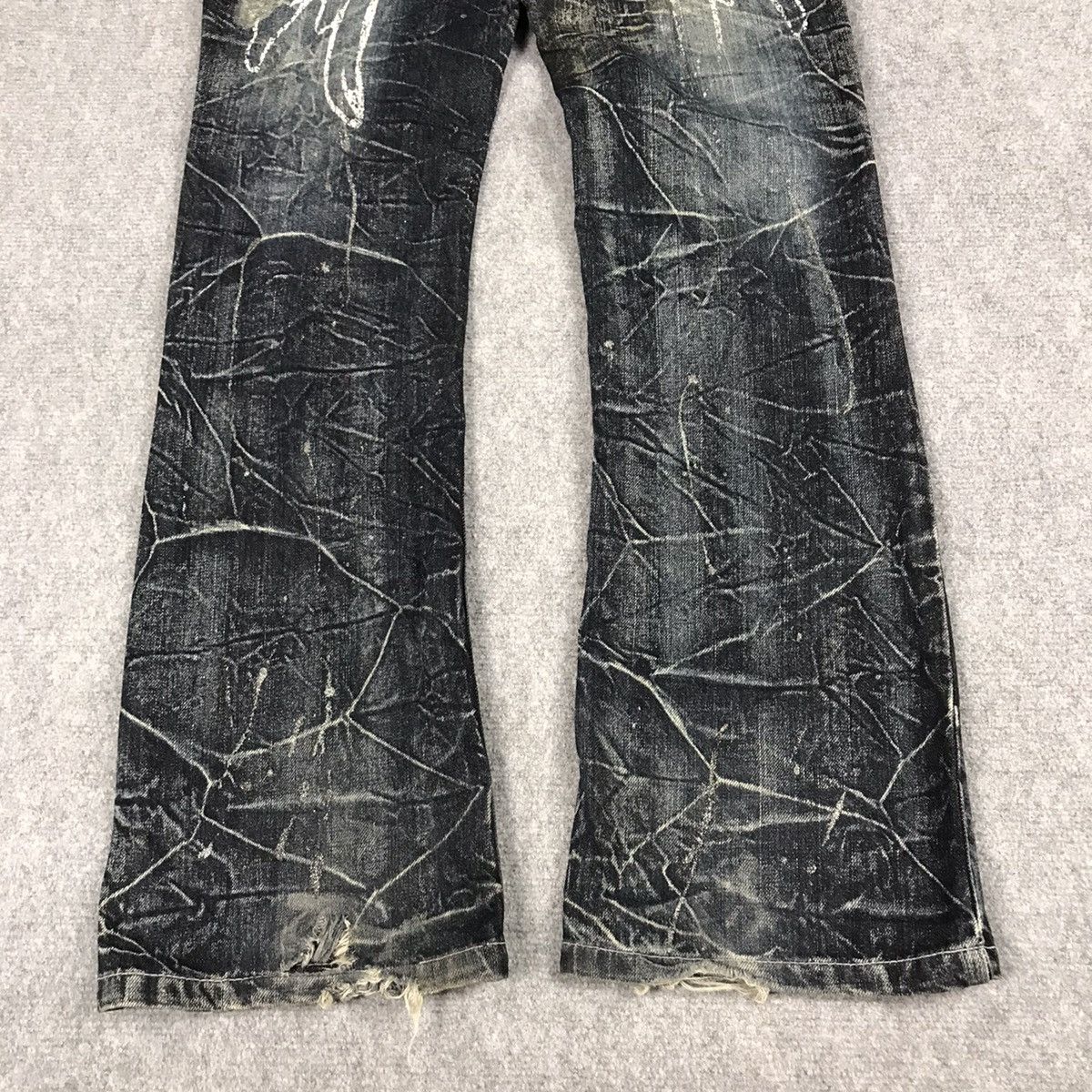 If Six Was Nine FLARE DISTRESSED NYLAUS RUSTY DENIM BOOT CUT PANTS Size US 28 / EU 44 - 13 Thumbnail