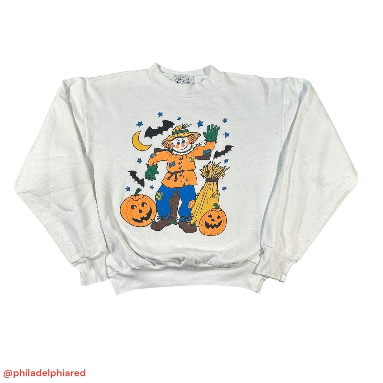 Designer Vintage 1980s Halloween Themed Scarecrow raglan crewneck Size M / US 6-8 / IT 42-44 - 1 Thumbnail
