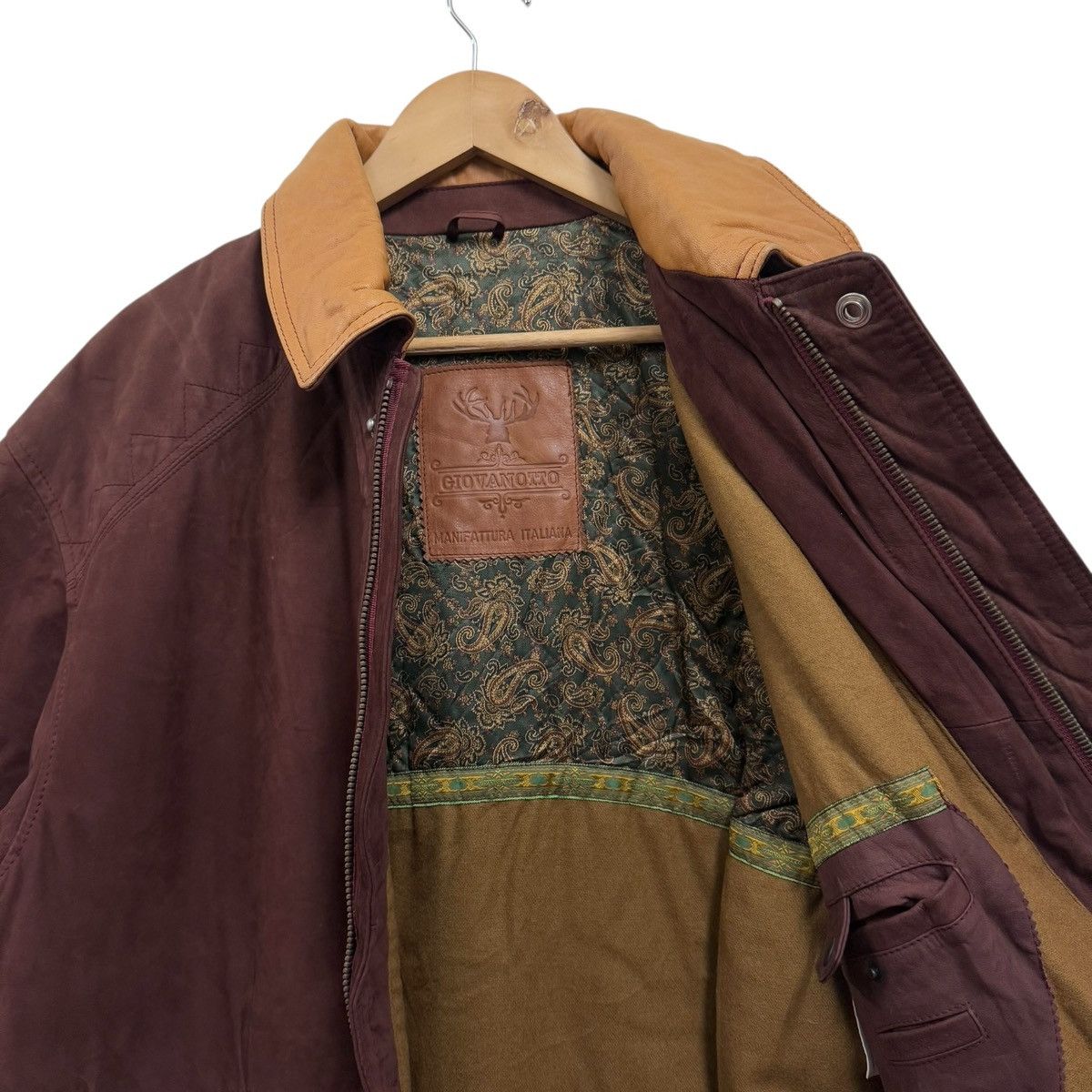 Genuine Leather Vintage Giovanotto Paisley Brown Leather Jacket Size US XL / EU 56 / 4 - 6 Thumbnail