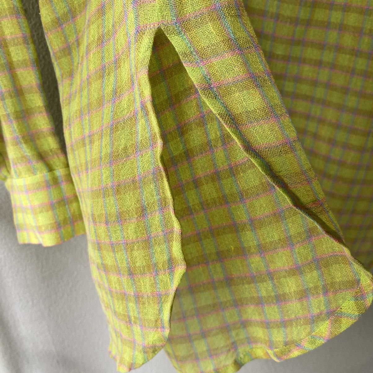Chloe Chloe Yellow Green Plaid Button-Up Shirt Size M / US 6-8 / IT 42-44 - 8 Thumbnail