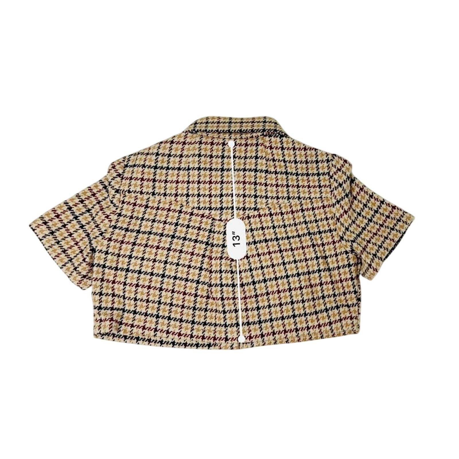 Other Rumored Coco Cropped Top Shacket SMALL Tweedcore Choco Girl Size S / US 4 / IT 40 - 6 Thumbnail