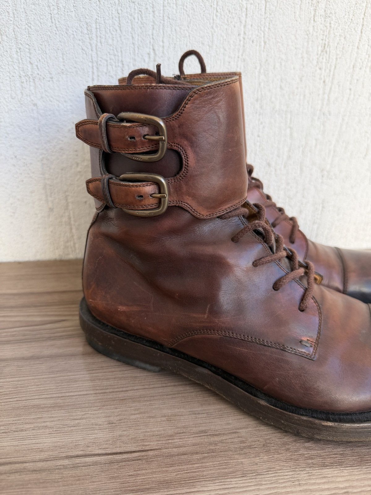 Gucci officer double buckle military boots Size US 8 / EU 41 - 11 Thumbnail