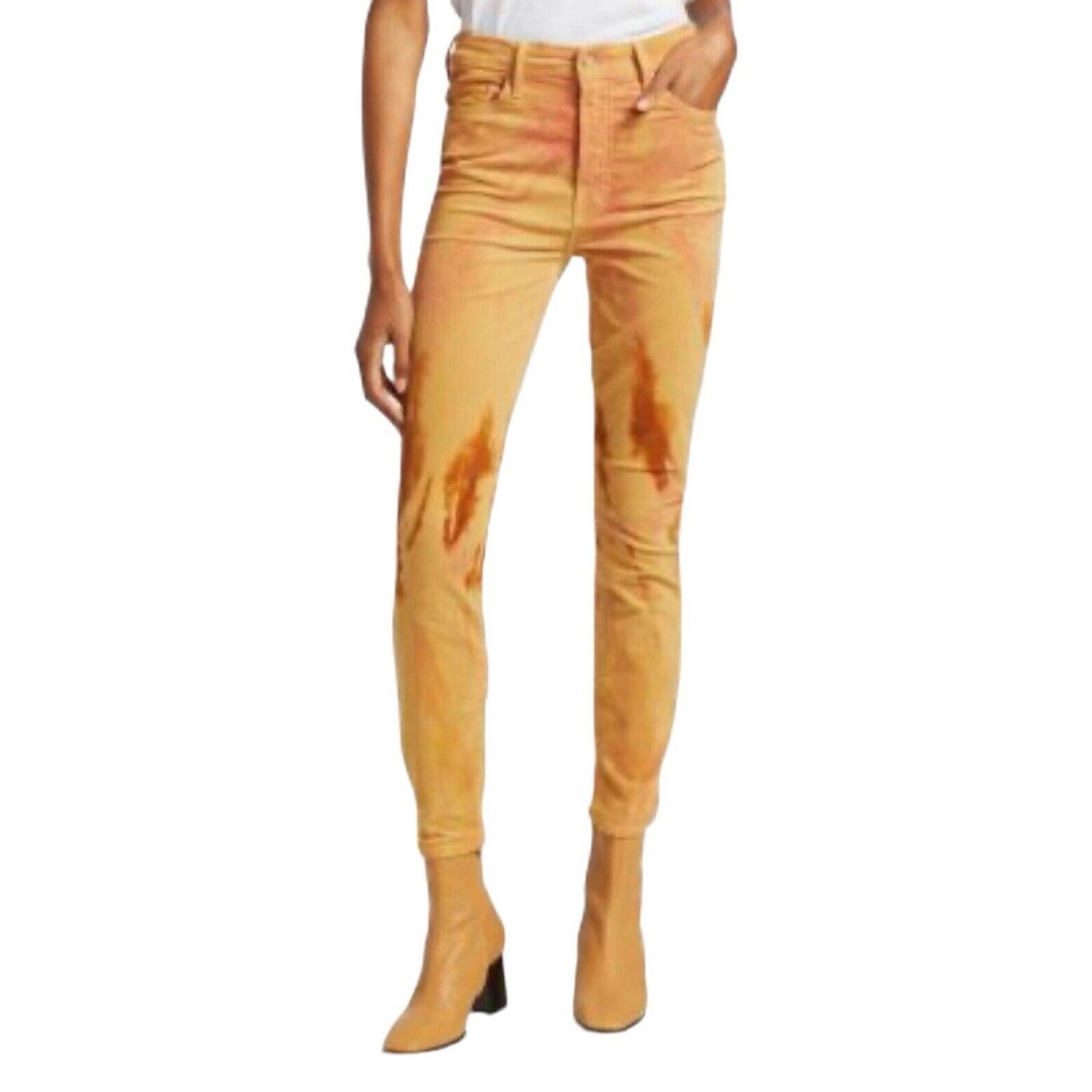 MOTHER Mother Looker Corduroy Skinny Pants Orange Tie Dye Size 28 Size 28" / US 6 / IT 42 - 1 Thumbnail