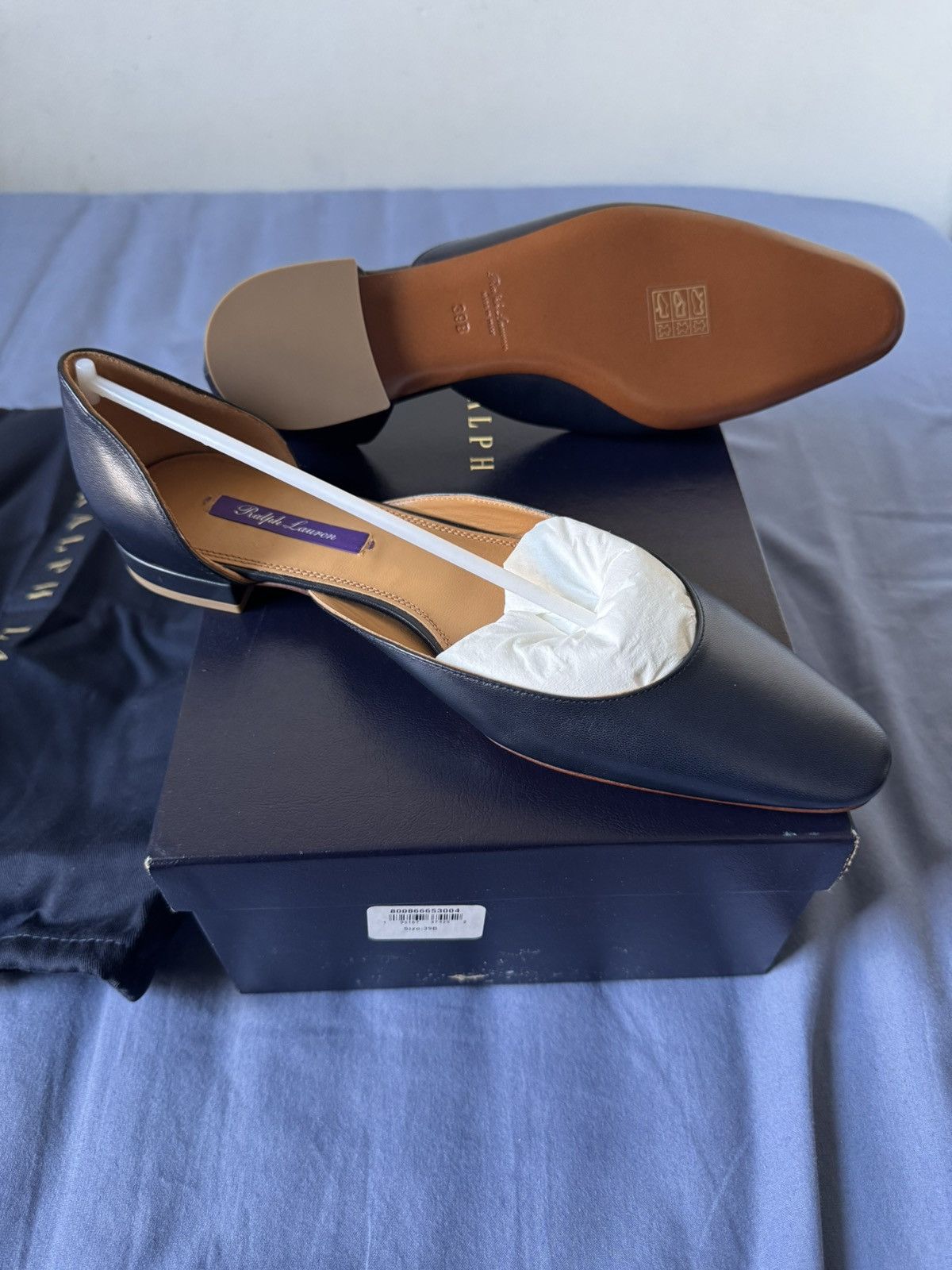 Ralph Lauren × Ralph Lauren Purple Label Ralph Lauren Purple Label Women’s Navy Ballet Flat Size US 9 / IT 39 - 6 Thumbnail