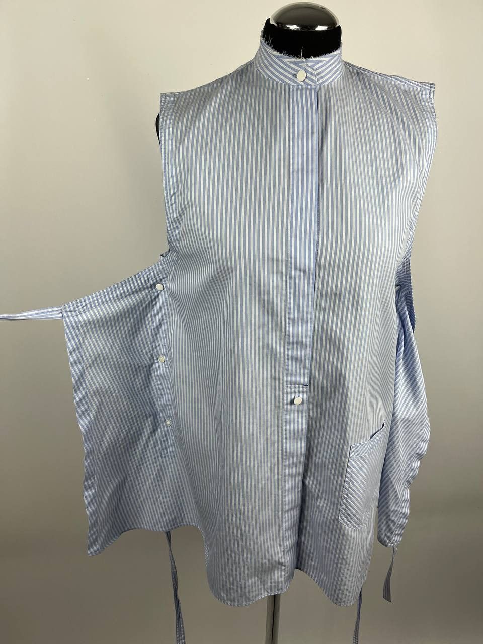 Helmut Lang Helmut Lang Striped Cotton Sleeveless Shirt Blouse Size S / US 4 / IT 40 - 6 Thumbnail