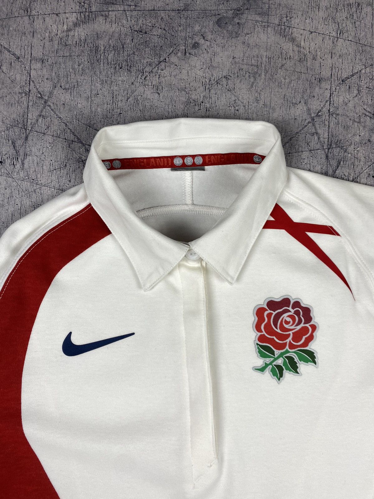 Nike × Vintage Vintage Nike Y2k Swoosh England Rugby Polo Shirt Size US S / EU 44-46 / 1 - 5 Thumbnail