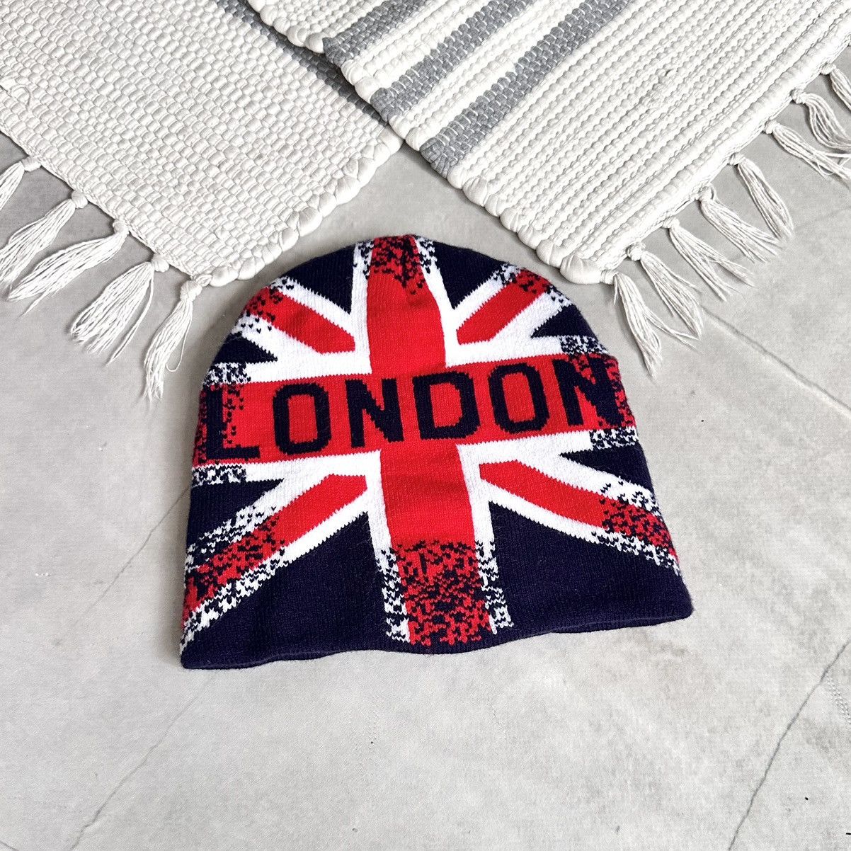 Hysteric Glamour × Undercover 00s London British Flag Knit Beanie Hat Yohji Yamamoto Vibe Size ONE SIZE - 1 Thumbnail