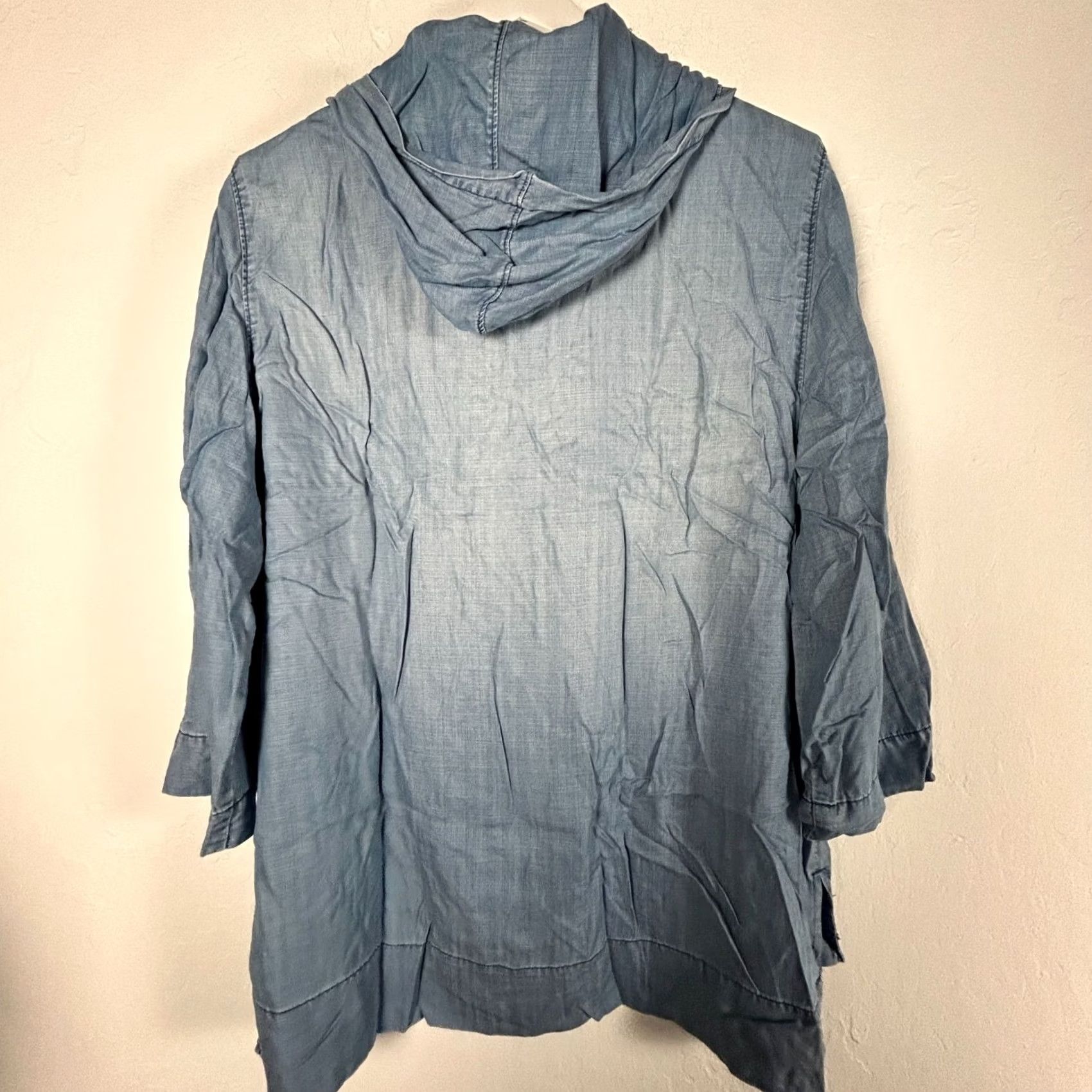 Vintage Zenergy by Chico'S Womens Lace-Up Front Tencel Denim Pullover Jacket Size 3 Size XS / US 0-2 / IT 36-38 - 2 Thumbnail