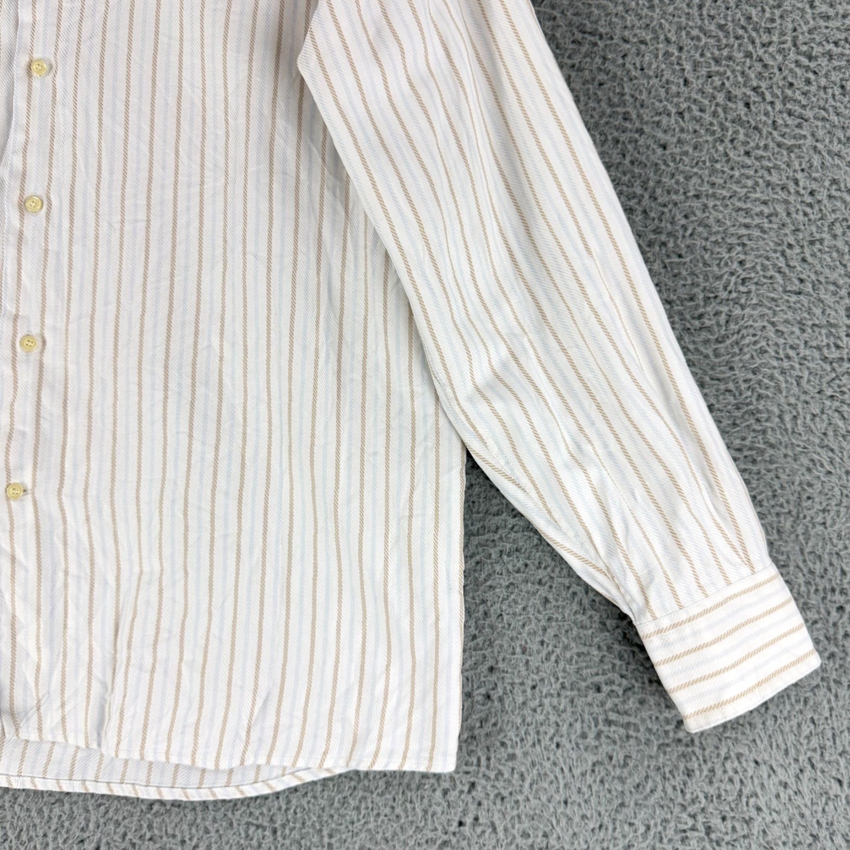 Ermenegildo Zegna Ermenegildo Zegna Dress Shirt Mens XL White Stripe 100% Cotton Long Sleeve Dress Shirt Mens XL White Stripe 100% Cotton Long Sleeve Size 46R - 3 Thumbnail