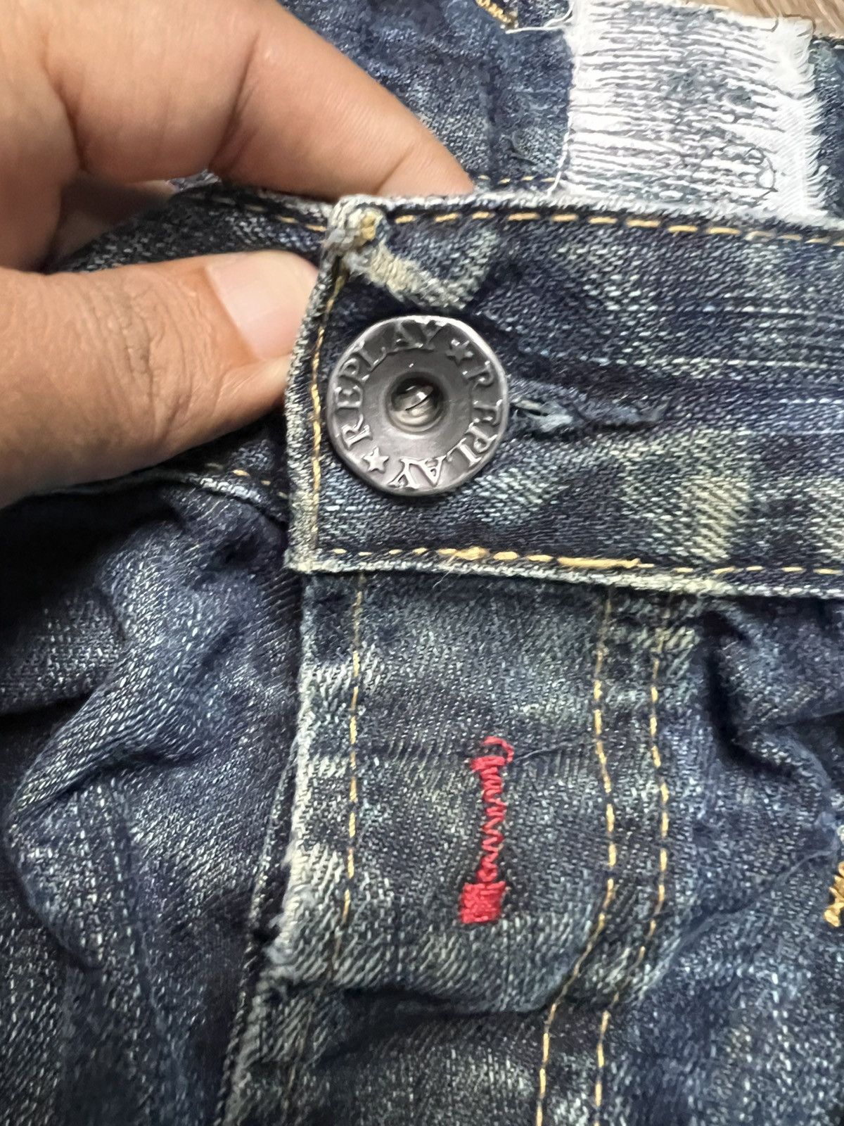 Replay VINTAGE Replay Blue Jeans Distressed Denim Straight Leg (45) Size US 34 / EU 50 - 10 Thumbnail