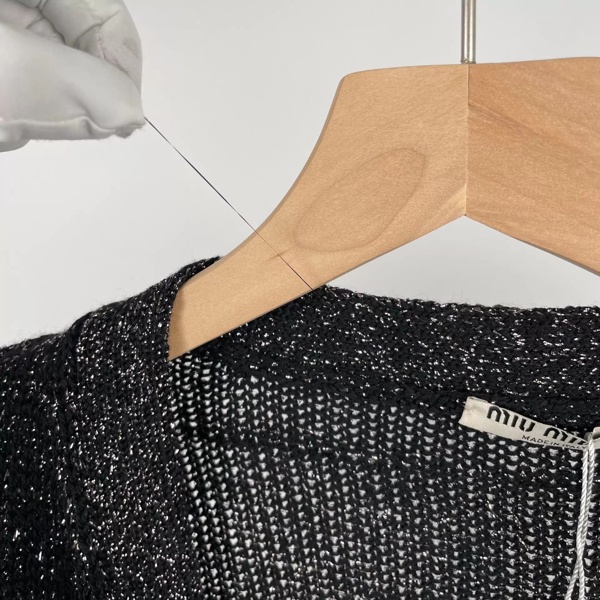 Miu Miu MIU MIU Black Metallic Knit Cardigan Size 38 Size XS / US 0-2 / IT 36-38 - 8 Thumbnail