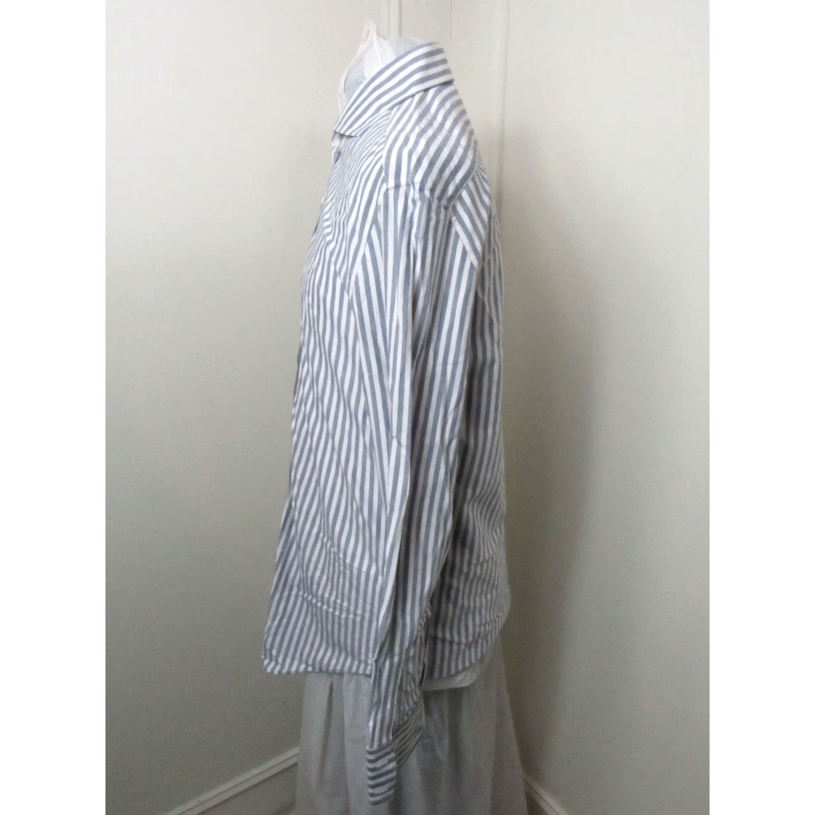 Brunello Cucinelli Brunello Cucinelli Shirt Mens XLarge Basic Fit Blue and White Size US XL / EU 56 / 4 - 4 Thumbnail