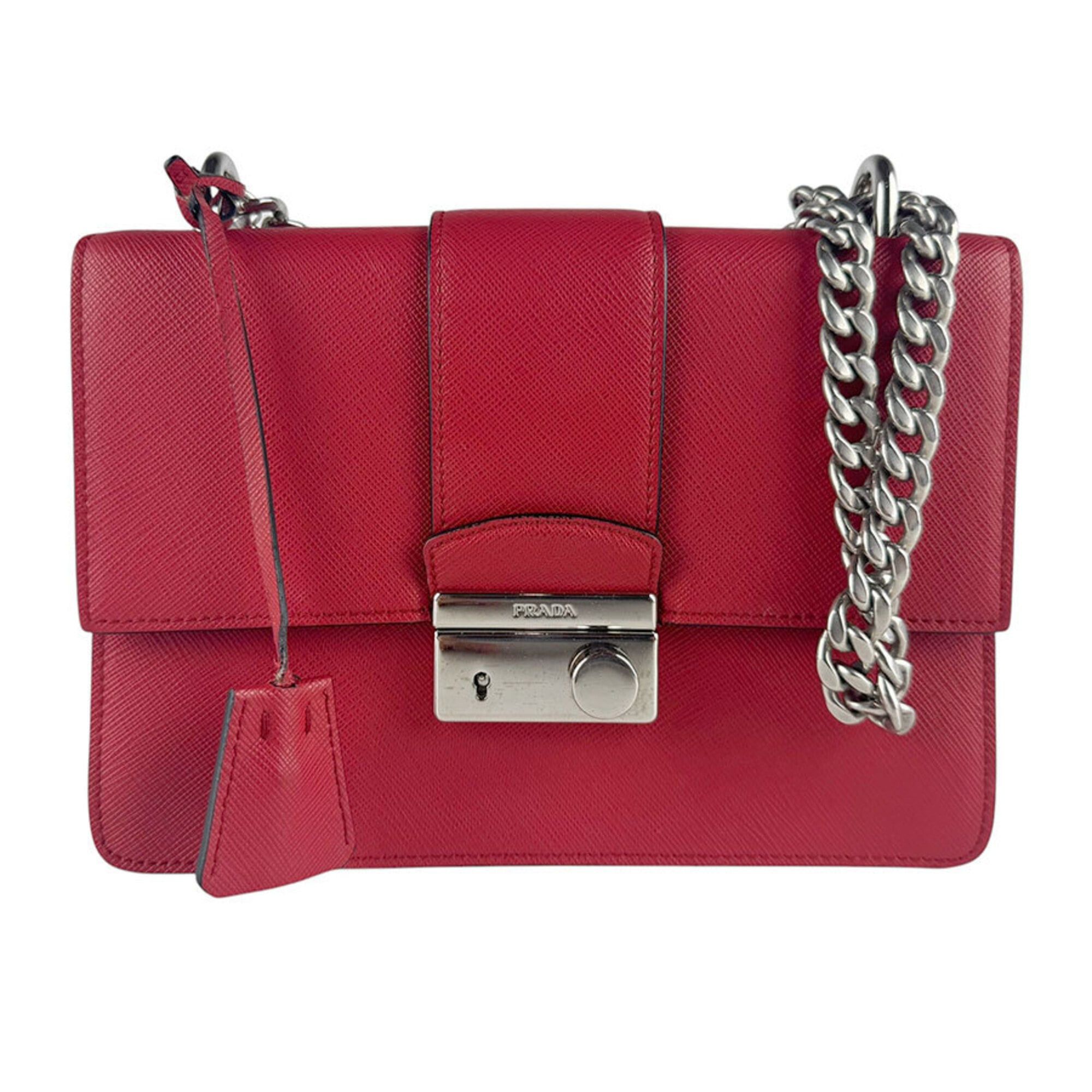 Prada Prada Shoulder Bag Leather Red Women's z9579 Size ONE SIZE - 1 Thumbnail