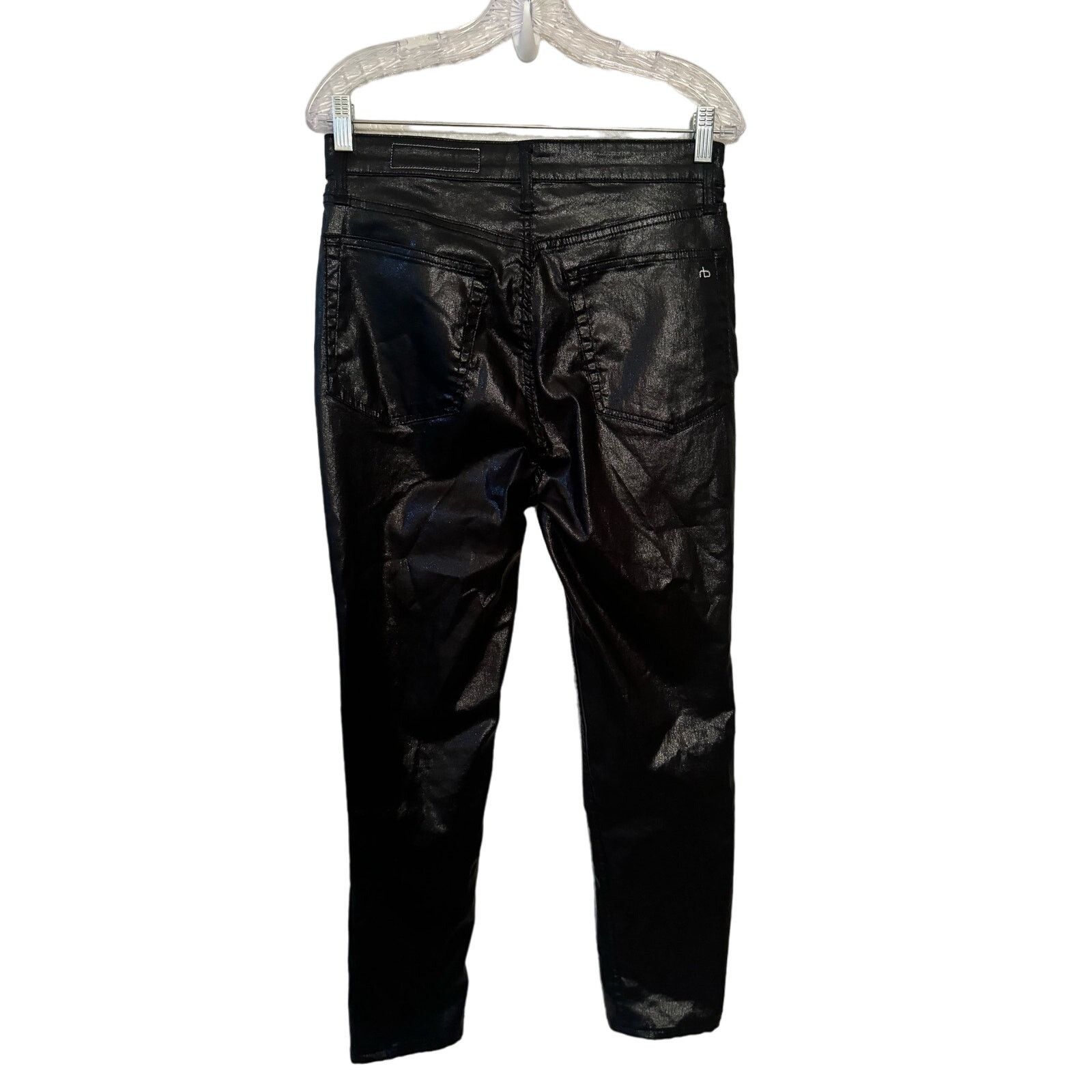 Rag & Bone RAG & BONE CASEY HIGH-RISE ANKLEFLARE COATED JEANS Size 29 Size 29" - 8 Thumbnail