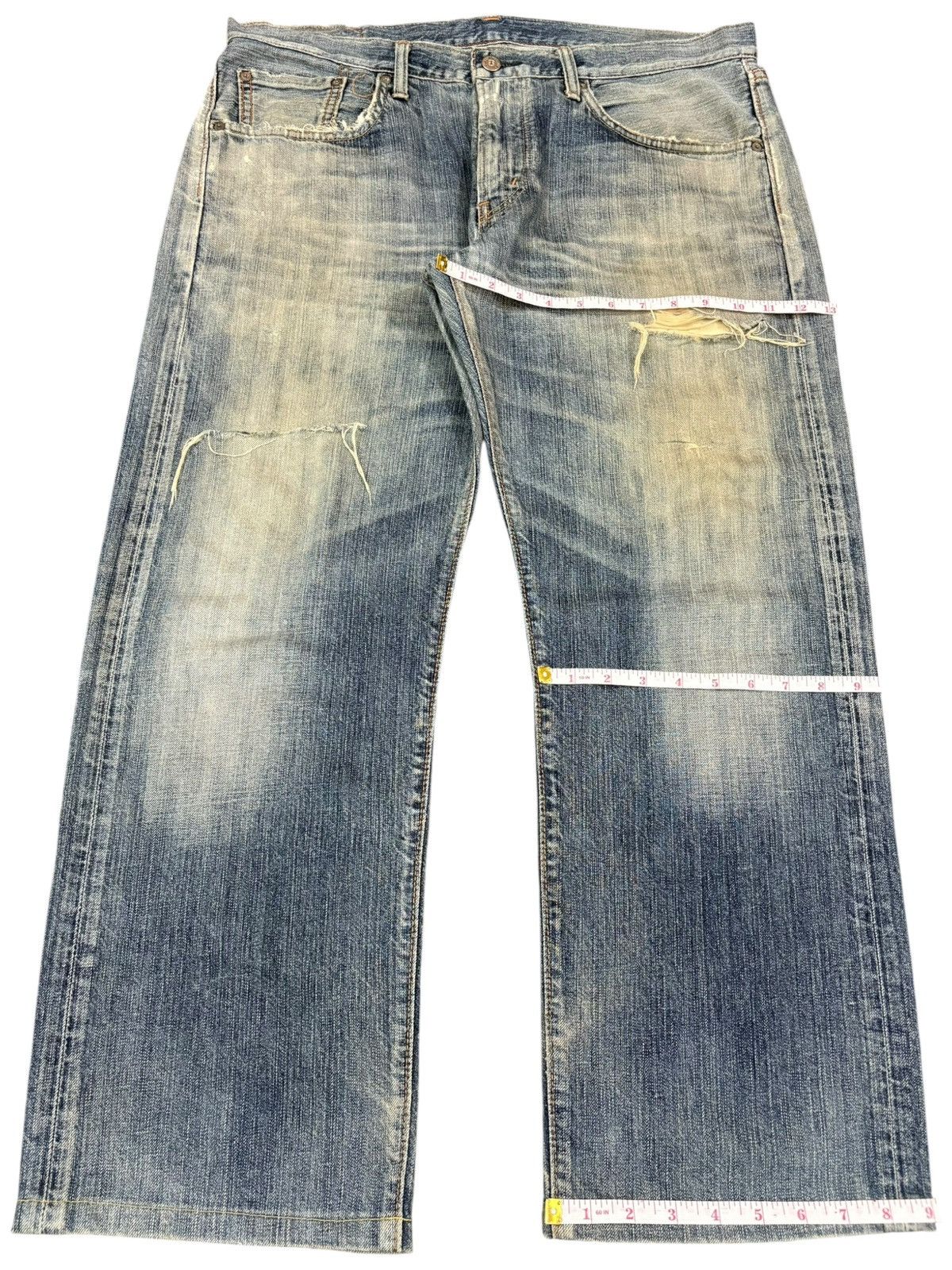 Edwin Vintage Edwin 503RV Mud Wash Distressed Loose Baggy Jeans Size US 36 / EU 52 - 14 Thumbnail