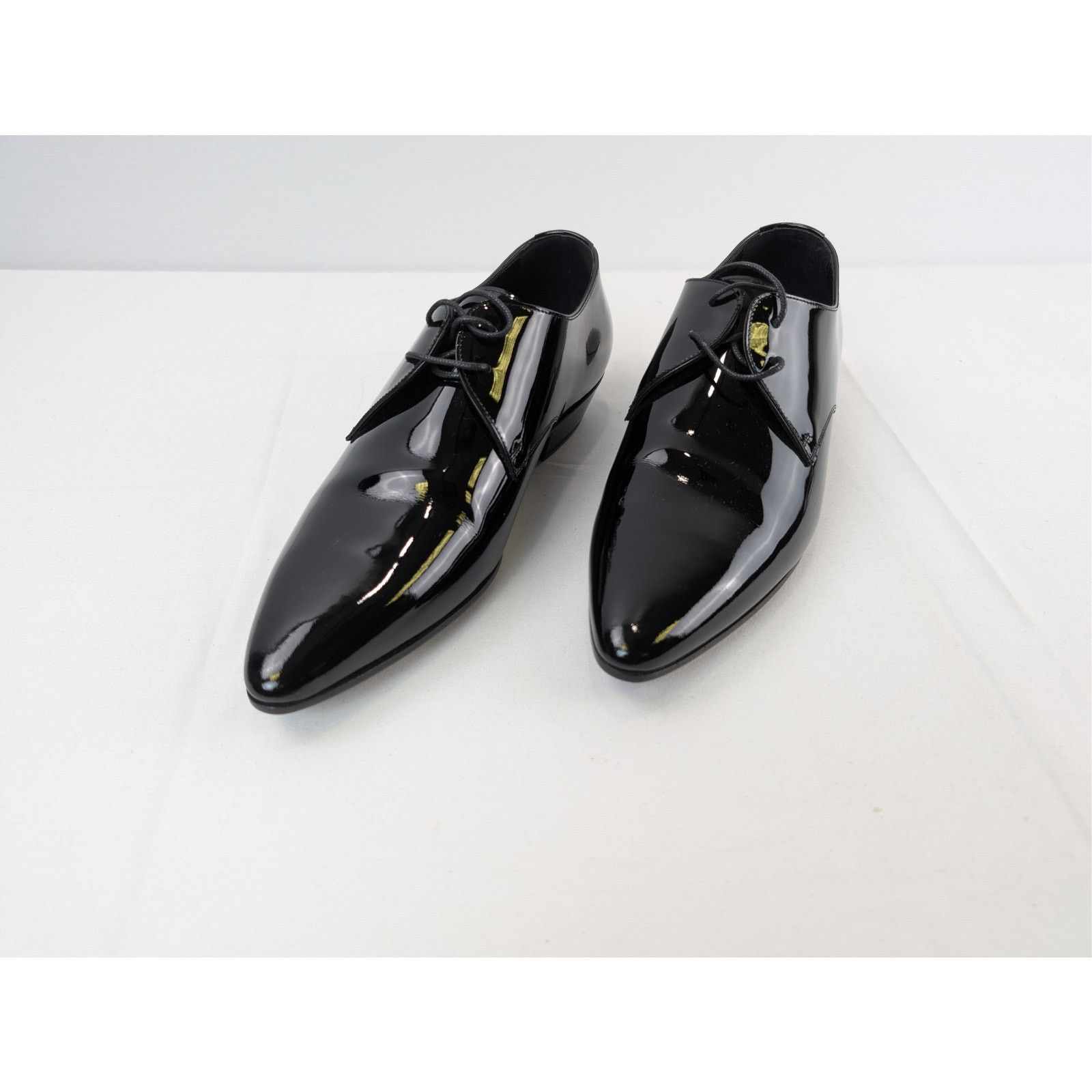 Saint Laurent Paris o1rshd Leather Lace Ups Shoe boots in Black Size US 7 / EU 40 - 8 Thumbnail