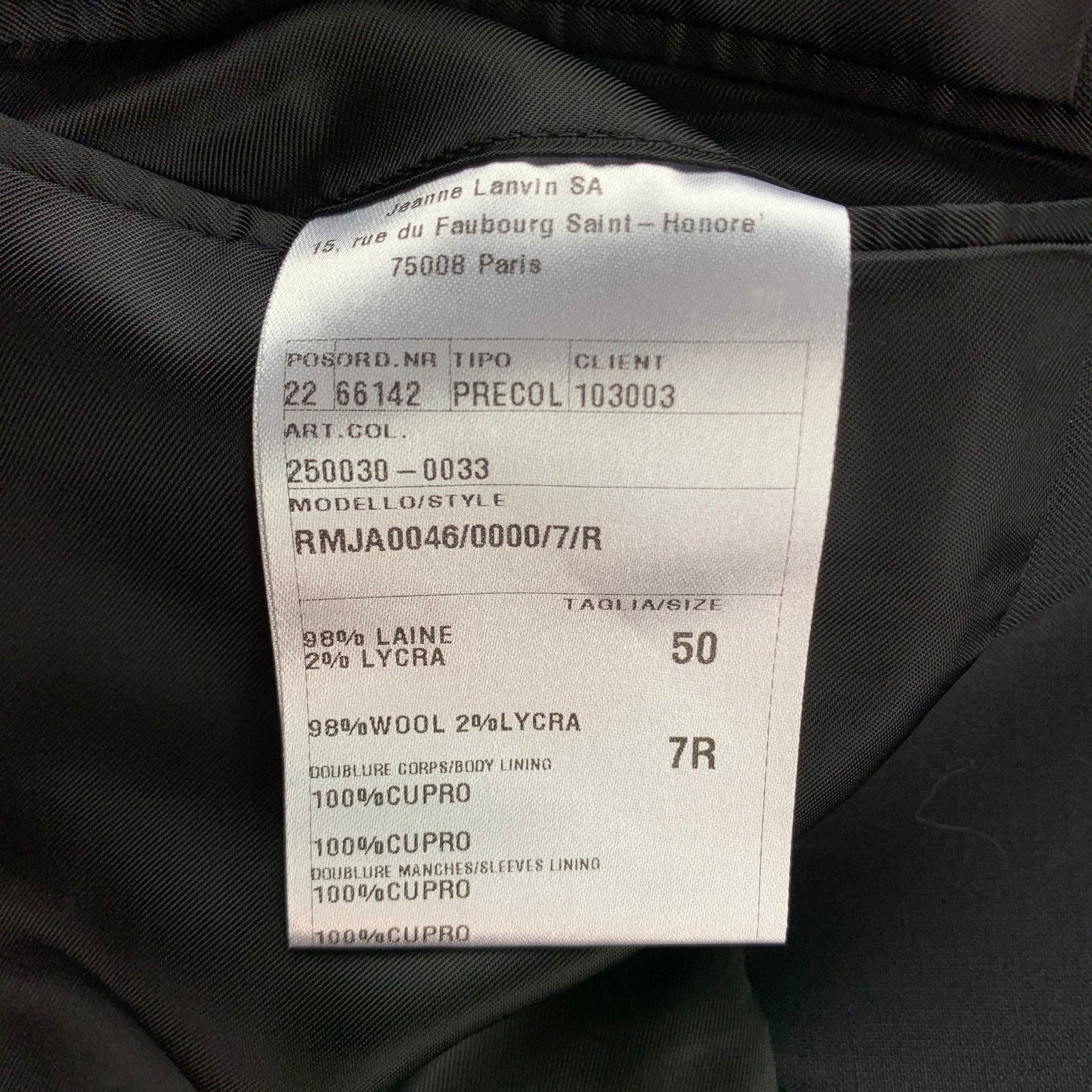 Lanvin Size 40 Black Wool / Lycra Shawl Lapel Tuxedo Sport Coat Size 40R - 6 Thumbnail