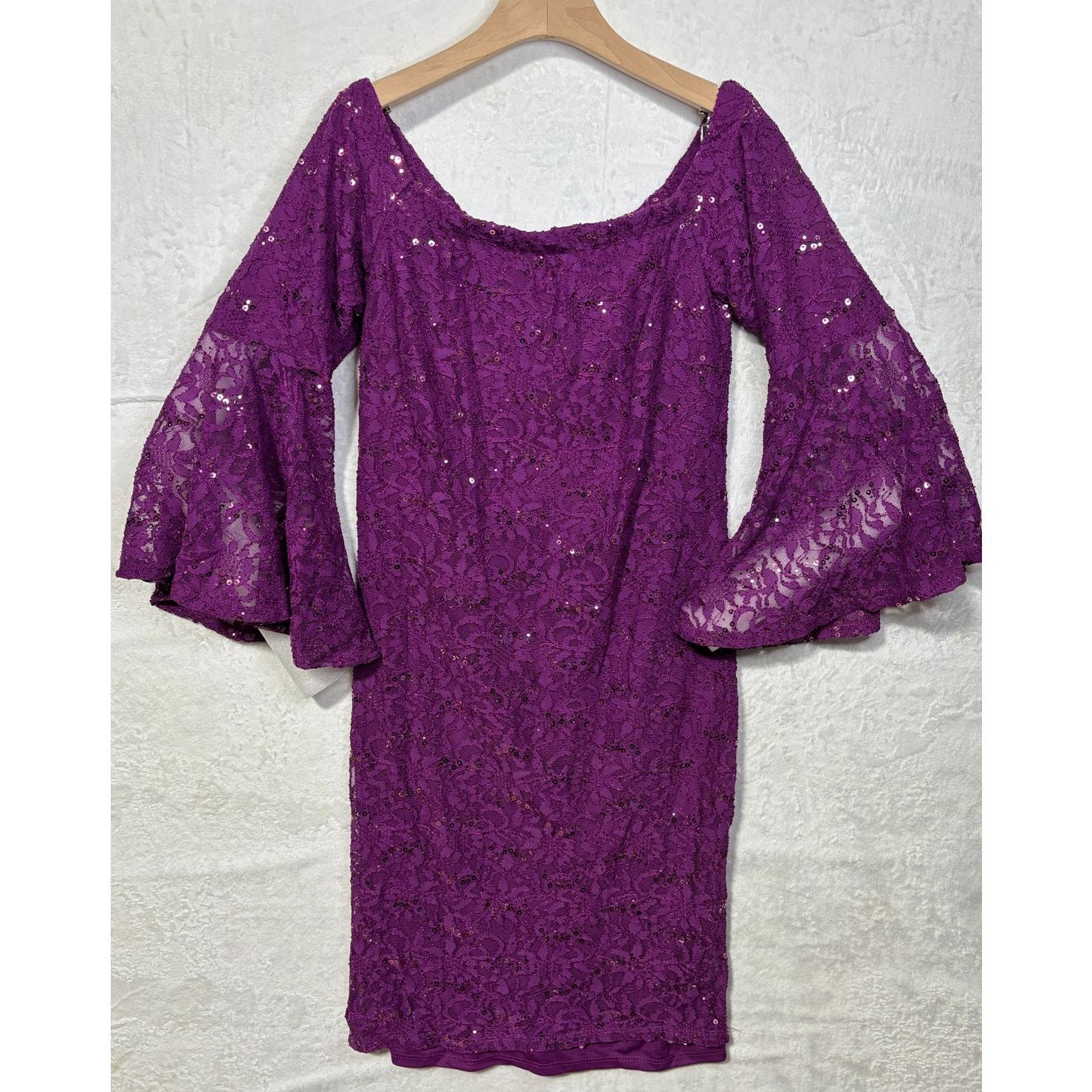 Other PLUS Size 12 Women's Off The Shoulder Stretch Lace Dress Size XL / US 12-14 / IT 48-50 - 2 Thumbnail