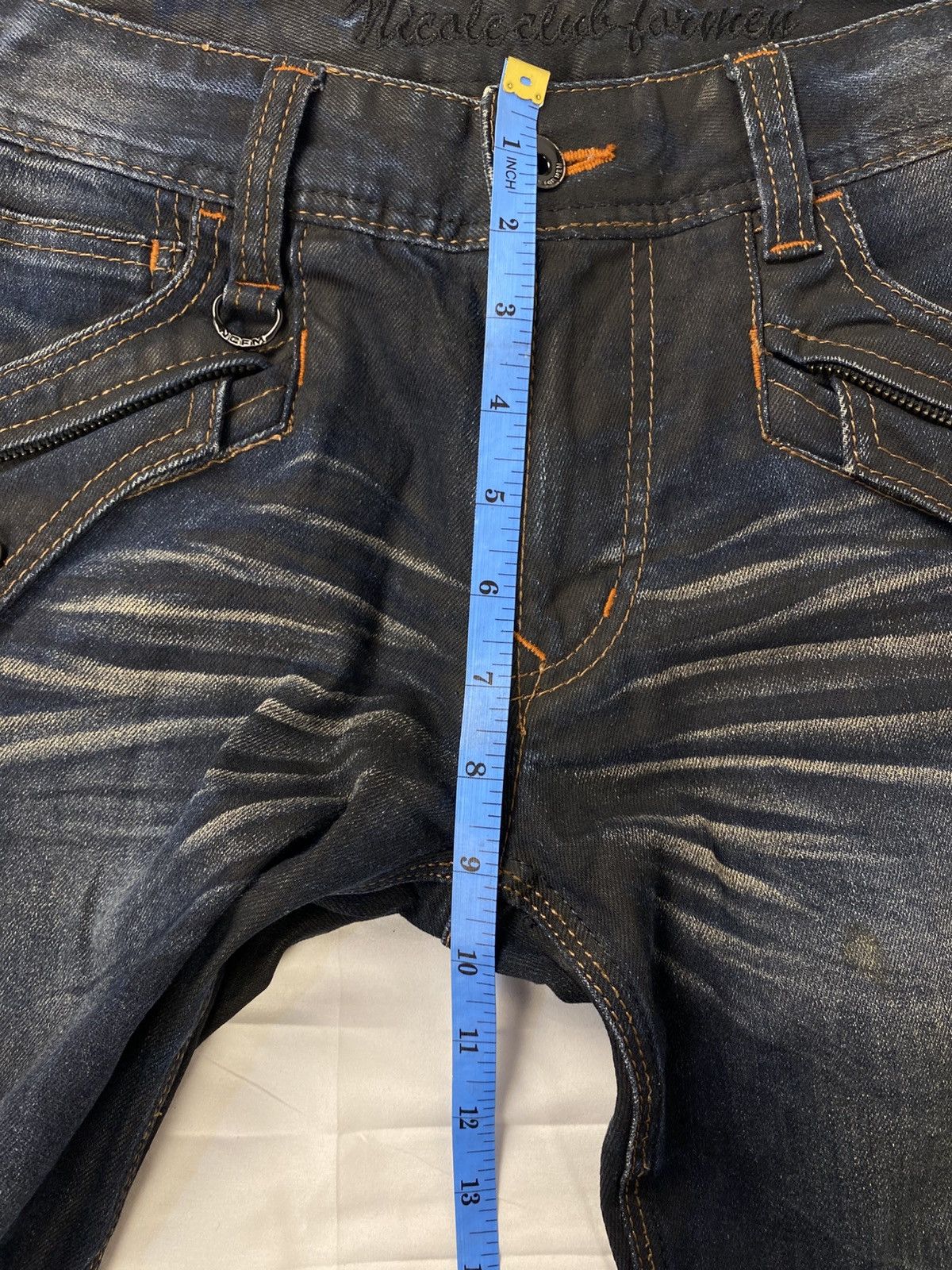 If Six Was Nine Rare 🔥 Nicole Club for Men Waxed Mud Wash Flared Denim Jeans Size US 30 / EU 46 - 25 Thumbnail