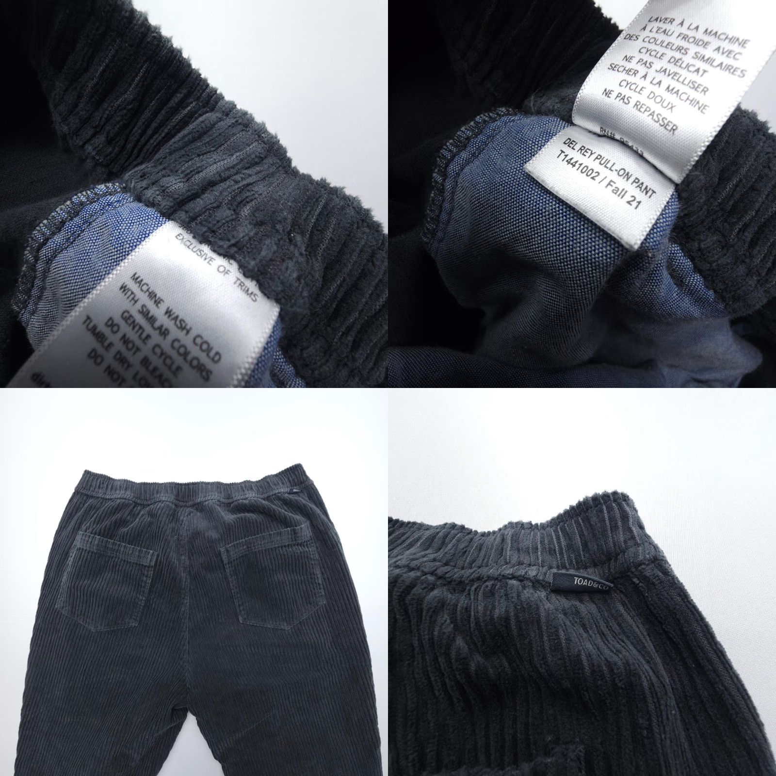 Toad&Co Toad&Co Del Rey Pull On Corduroy Pants Womens Medium Gray Wale Organic Cotton Size 32" / US 10 / IT 46 - 8 Thumbnail