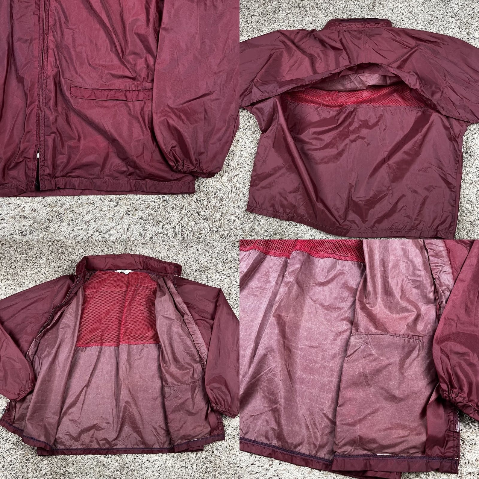 Vintage VINTAGE WestWind Windbreaker Jacket XL Burgundy Hooded Pockets Mens 90s Lightweight Zip Size US XL / EU 56 / 4 - 8 Thumbnail
