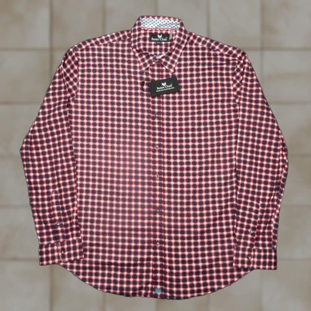Vintage Buttercloth Shirt Mens XXL Red Blue Gingham Plaid Long Sleeve Button NWT Size US XXL / EU 58 / 5 - 1 Thumbnail