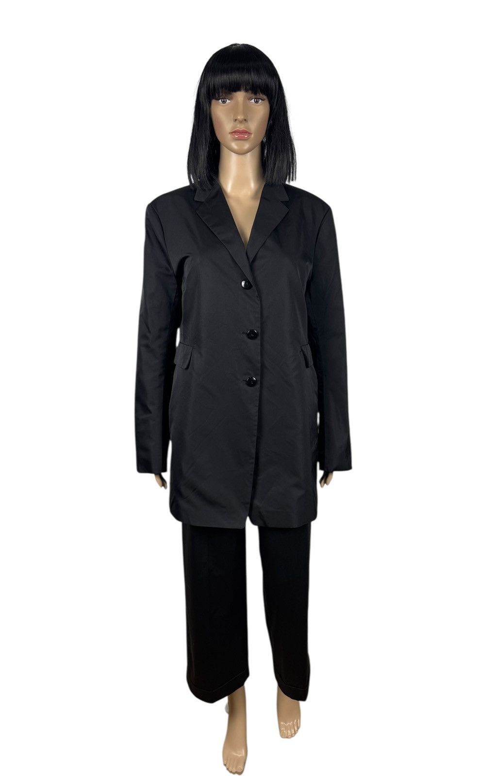 Jil Sander Jil Sander Lightweight Navy Blue Coat 100% Silk size L