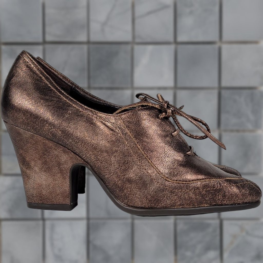 Vintage Aerosoles Veranda Women Brown Suede Lace Up High Block Heel 3.5" 6.5M Size US 7 / IT 37 - 1 Thumbnail