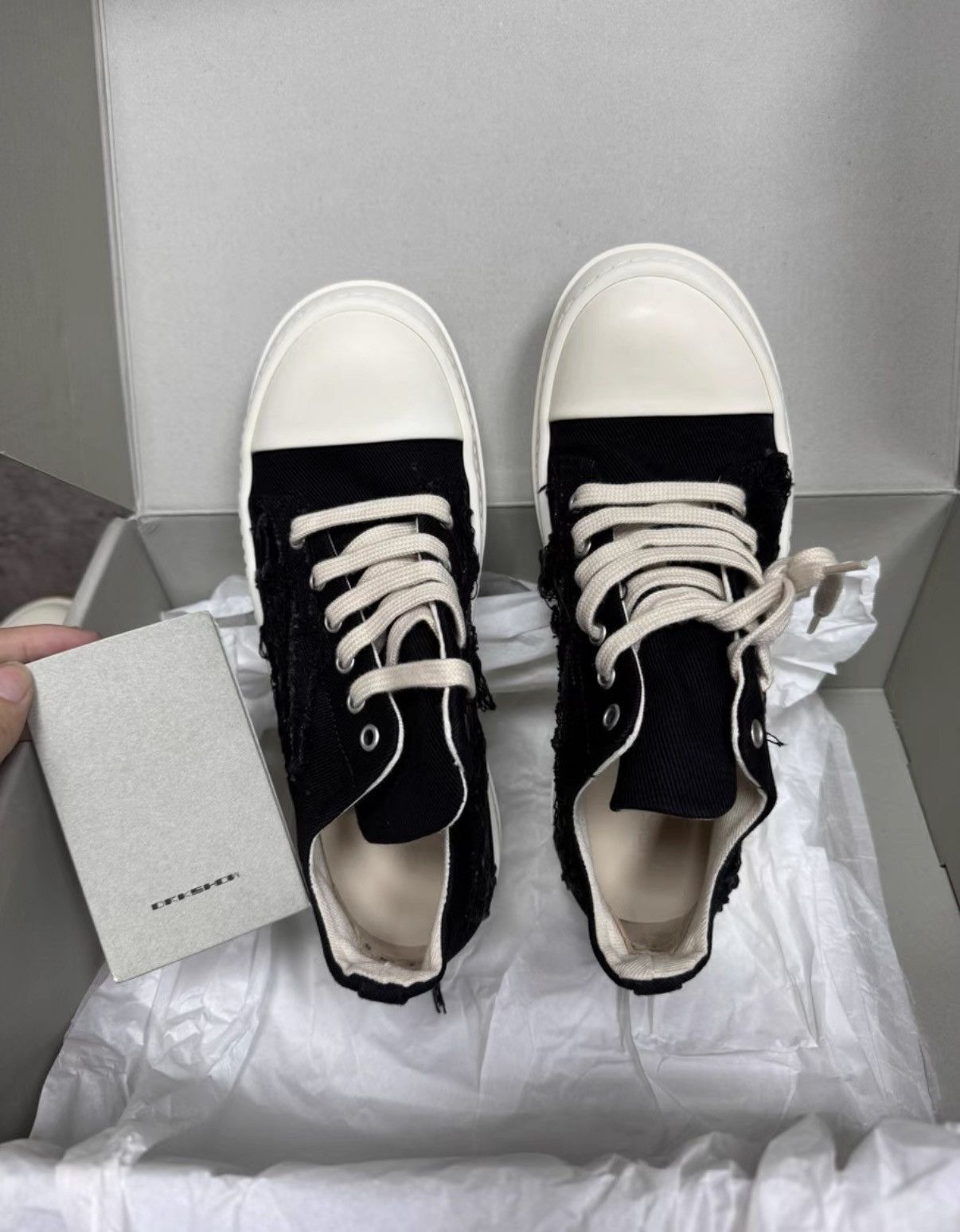 Rick Owens Rick Owens DRKSHDW Slash Cut Low Canvas Sneakers K37 Size US 8 / IT 38 - 4 Thumbnail