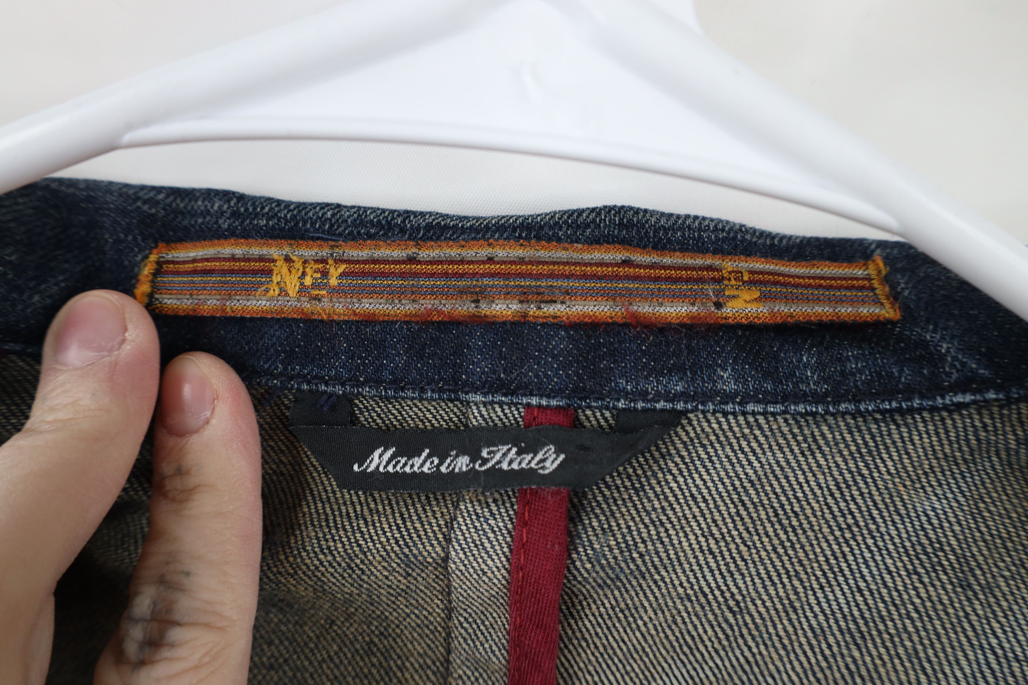 Vintage Notify NFY Distressed Denim Jean Blazer Jacket Raw Denim Size XS / US 0-2 / IT 36-38 - 9 Thumbnail
