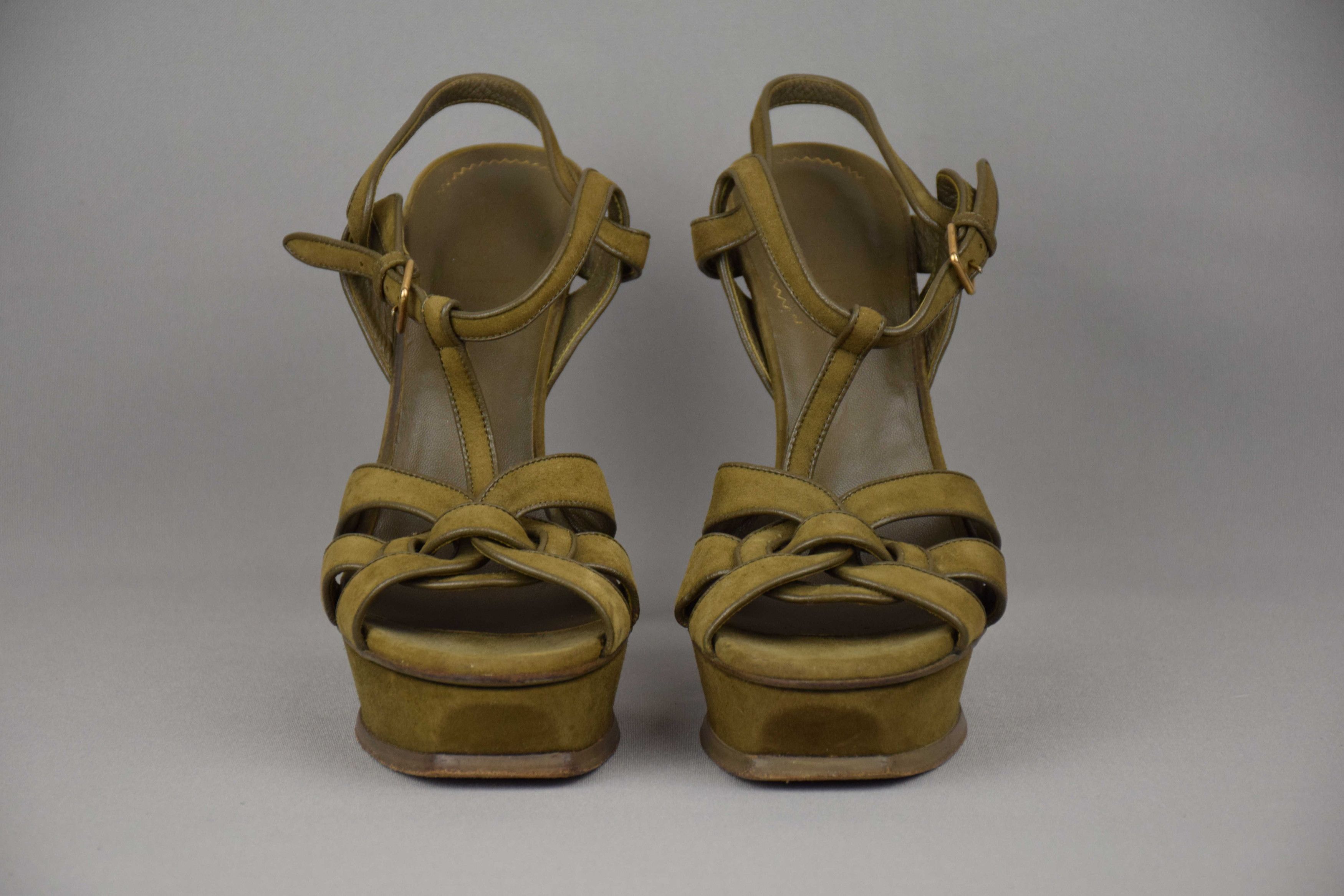 Saint Laurent Paris × Yves Saint Laurent YSL Yves Saint Laurent Tribute Sandals US 8 UK 6 EU 39 Size US 8 / IT 38 - 4 Thumbnail