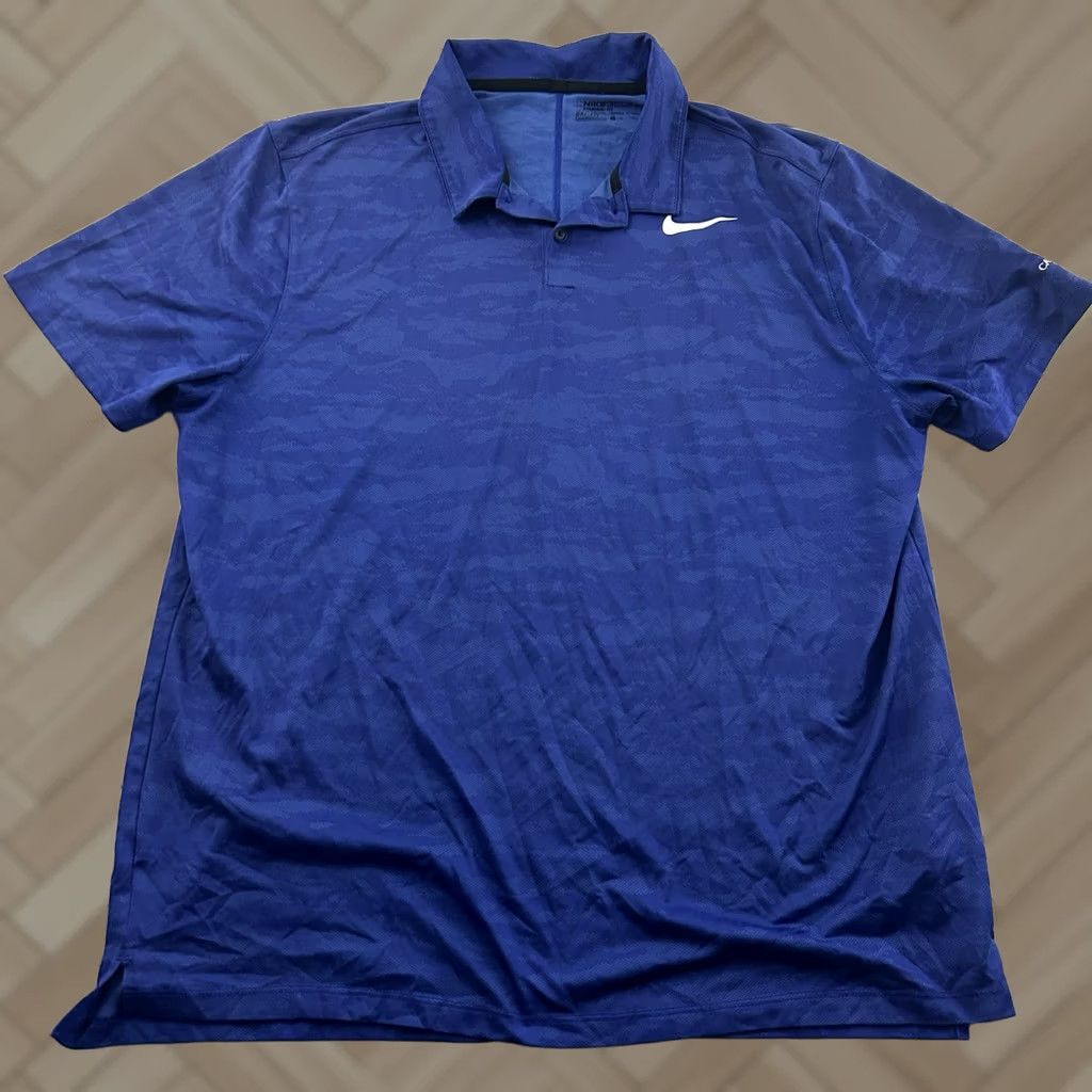 Nike Nike Golf Camo Dri-Fit Short Sleeve Polo Shirt Men's XL Blue Cabo Real Size US XL / EU 56 / 4 - 1 Thumbnail