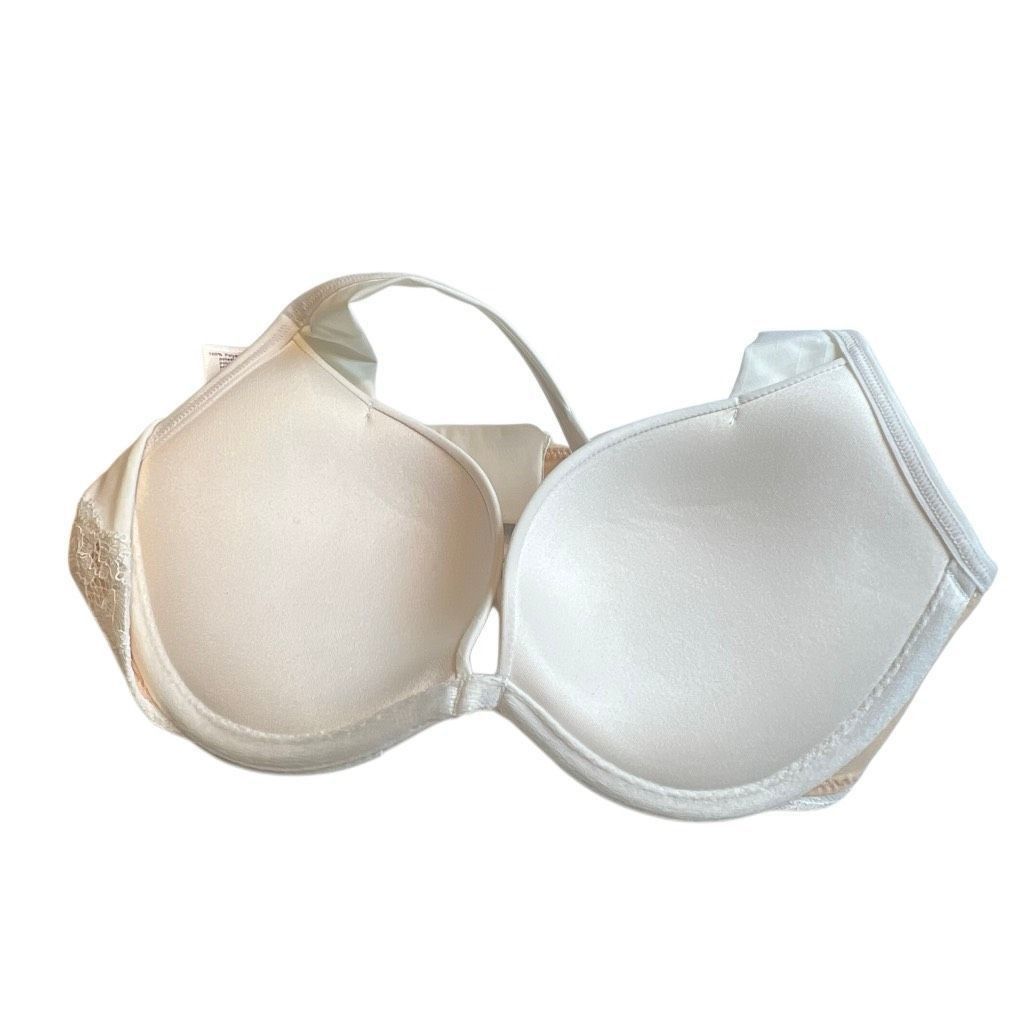 Wolford NWT Wolford Rachel Pinstripe Lace Back Push-Up Bra Ecru Whit Size ONE SIZE - 11 Thumbnail