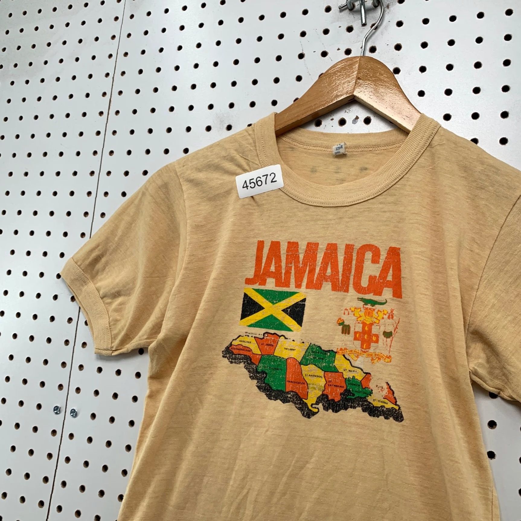 Vintage VINTAGE Sun King Shirt Mens Small 60s 70s Beige Jamaica Cotton Short Sleeve Crew Neck T-Shirt 70s Jamaica Mens Size US S / EU 44-46 / 1 - 6 Thumbnail