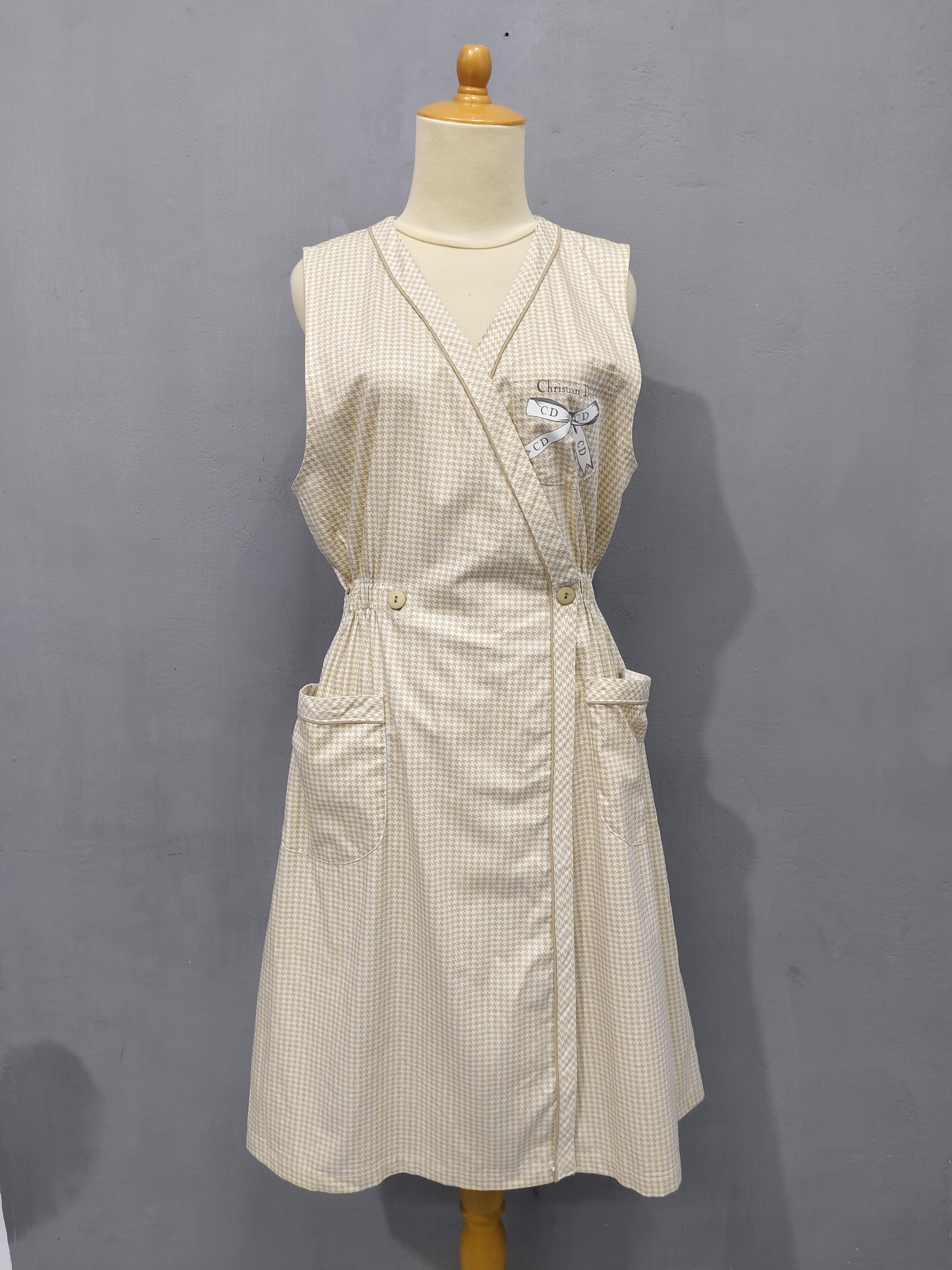 Christian Dior Monsieur 90s Christian Dior- CD Logo Houndstooth Wrap Dress Size M / US 6-8 / IT 42-44 - 8 Thumbnail