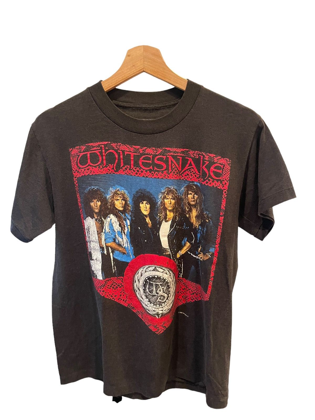 image of Band Tees x Tour Tee 1987 Whitesnake North American Tour T-Shirt in Black, Men's (Size Small)