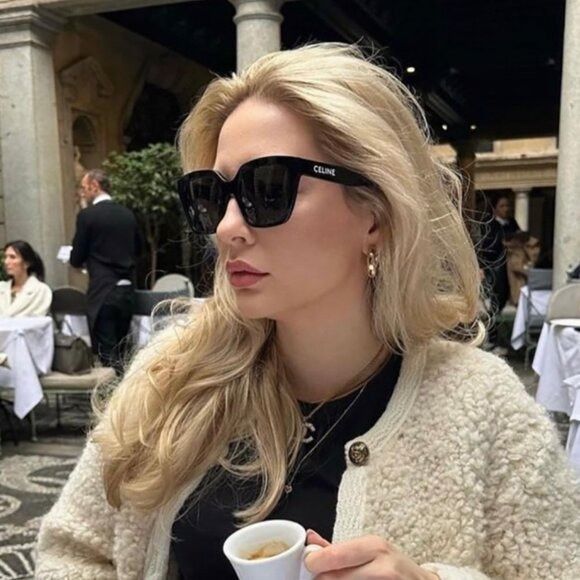 Celine Celine CL40198F 78A Sunglasses Lilac Square Frame Size ONE SIZE - 12 Thumbnail