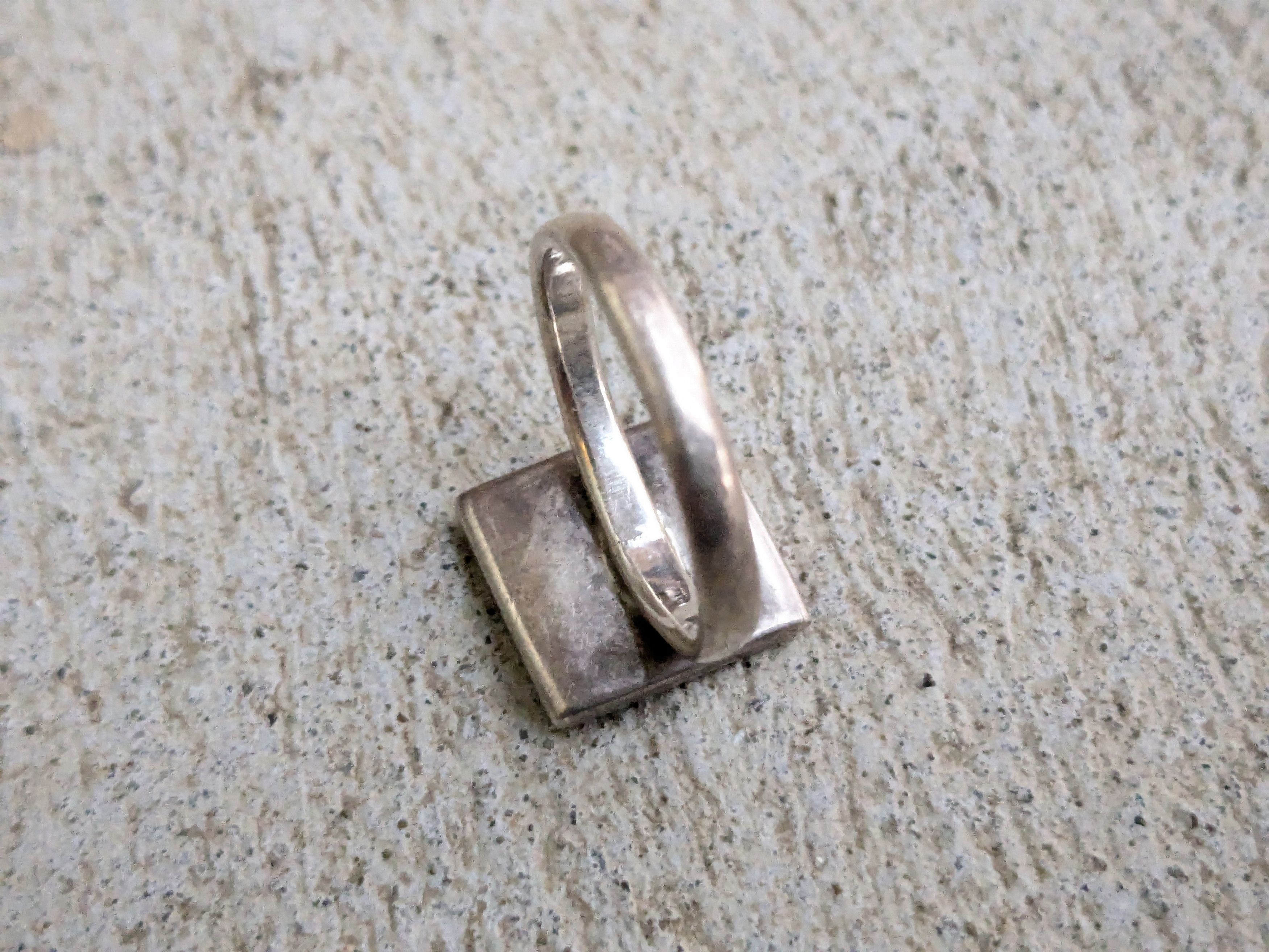 Vintage Vintage Sterling Silver Signet Ring Square Engraved Antique Size ONE SIZE - 6 Thumbnail