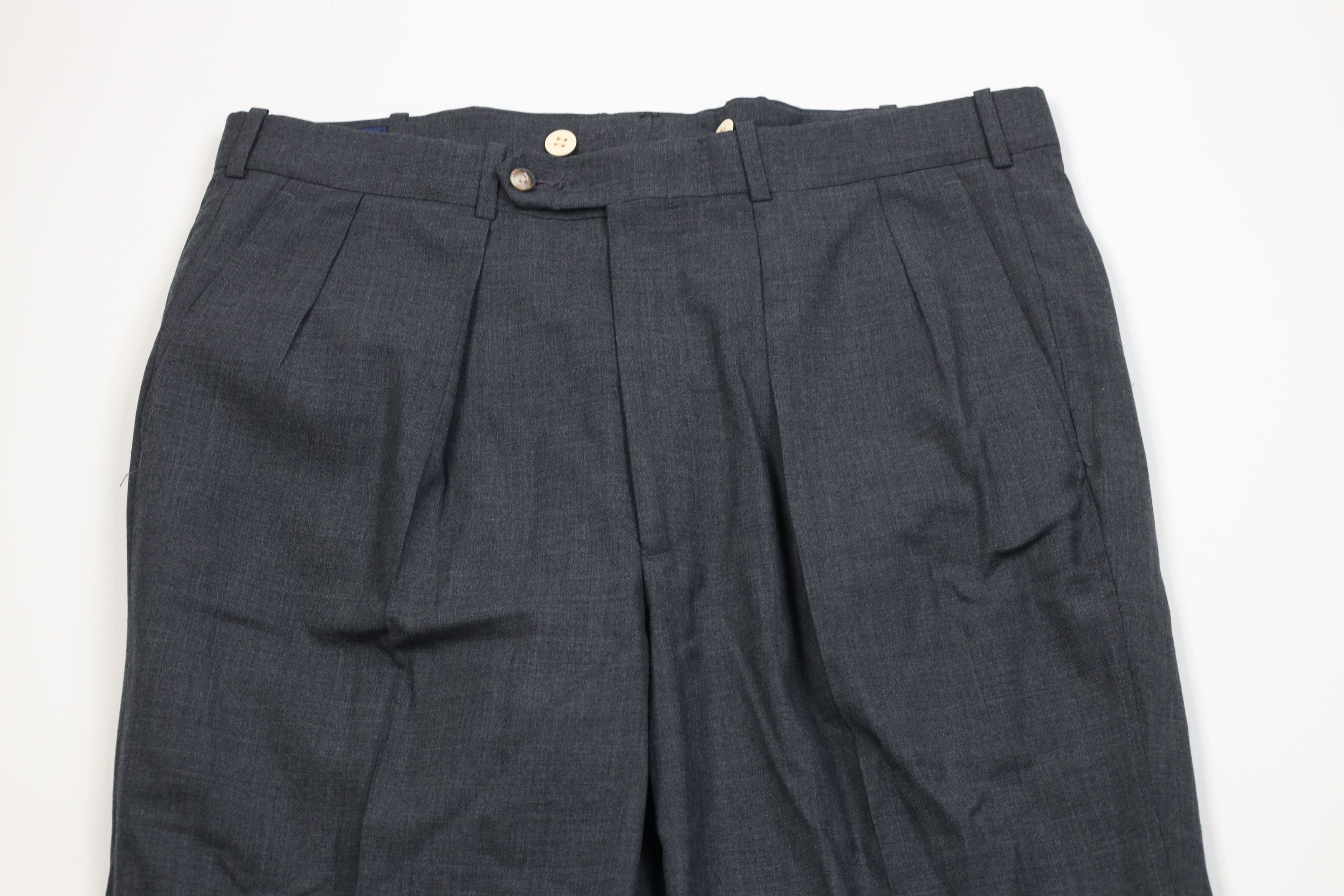 Lands' End Vintage 90s Lands End Wide Leg Chino Pants Heather Gray USA Size US 36 / EU 52 - 2 Thumbnail