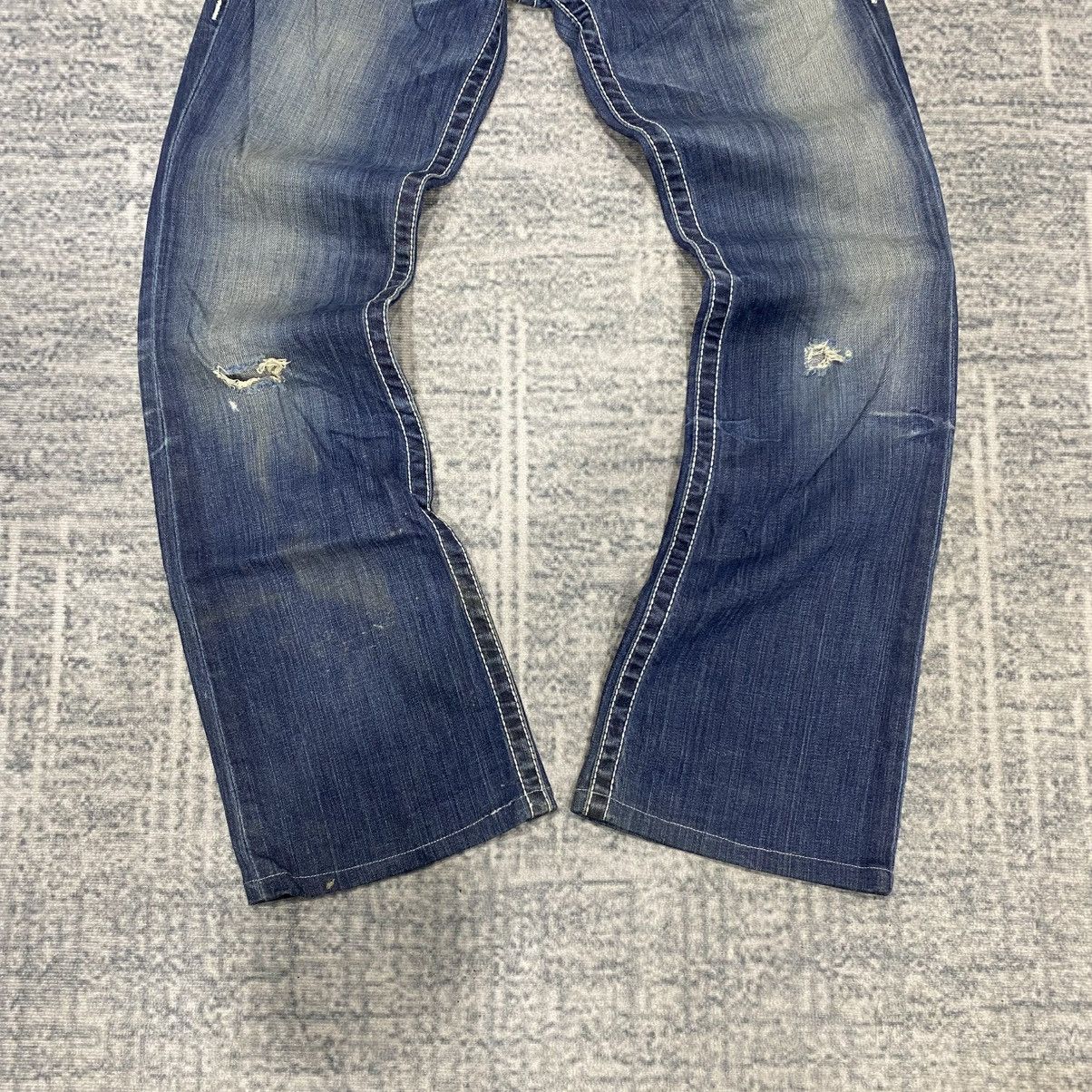 Japanese Brand Flare🔥 Big Star Washed Blue Jeans Punk 90s Cowboy Size US 32 / EU 48 - 3 Thumbnail