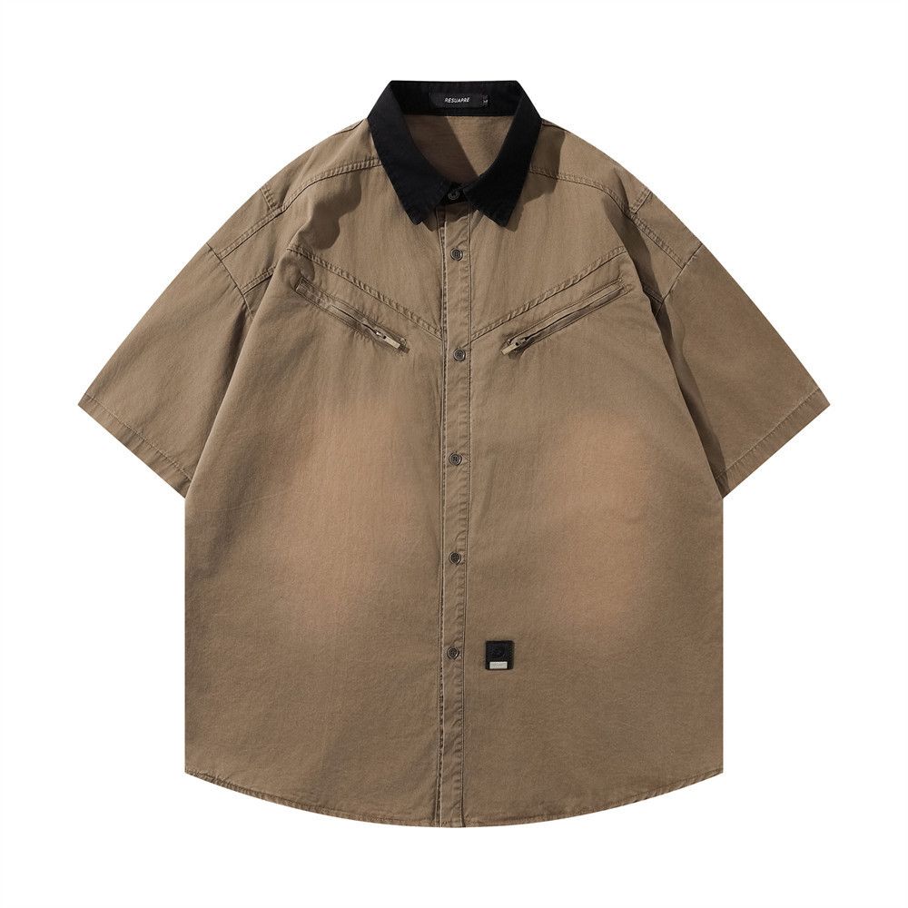 Japanese Brand × Vintage American style men's pocket zipper workwear lapel shirt Size US M / EU 48-50 / 2 - 1 Thumbnail