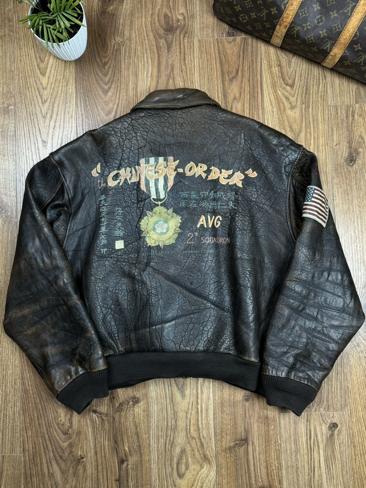 Vintage leather jacket Avirex “Chinese Order” original item