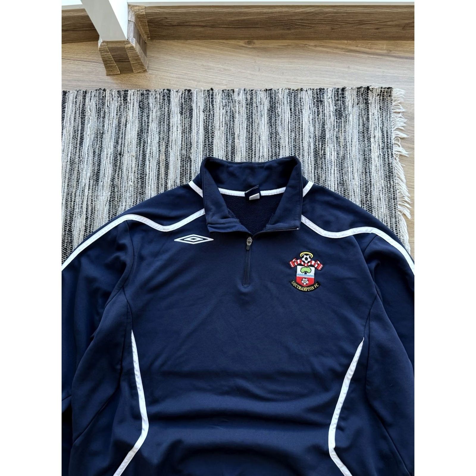 Umbro SOUTHAMPTON UMBRO VINTAGE 2007-08 1/4 ZIP TRACK JACKET FOOTBALL JACKET TRAINING Size US XXL / EU 58 / 5 - 2 Thumbnail
