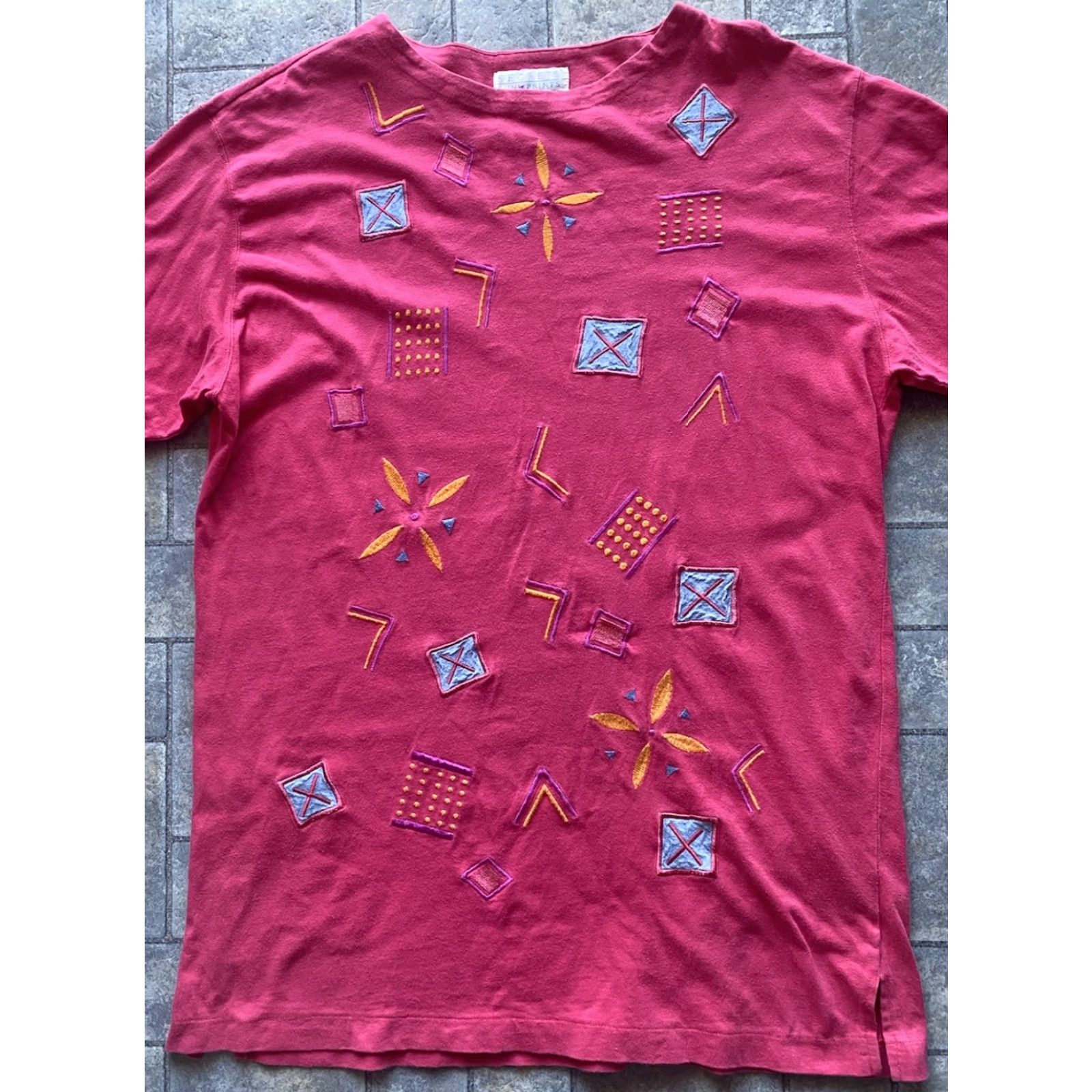 Vintage VINTAGE Segrets Sun Prints WOMANS LADY LONG SLEEVE SHIRT L Pink Embroidered Size L / US 10 / IT 46 - 2 Thumbnail