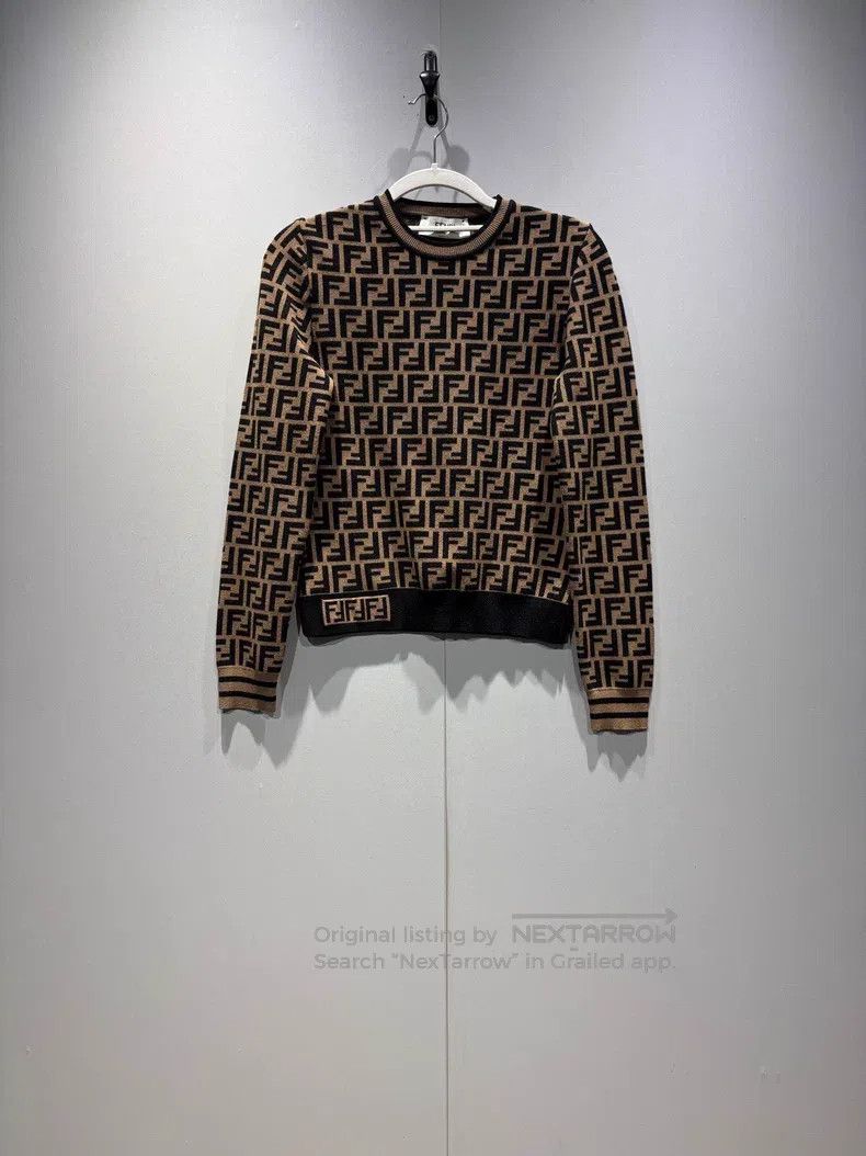 Fendi Classic full print old flower knitted long-sleeve to