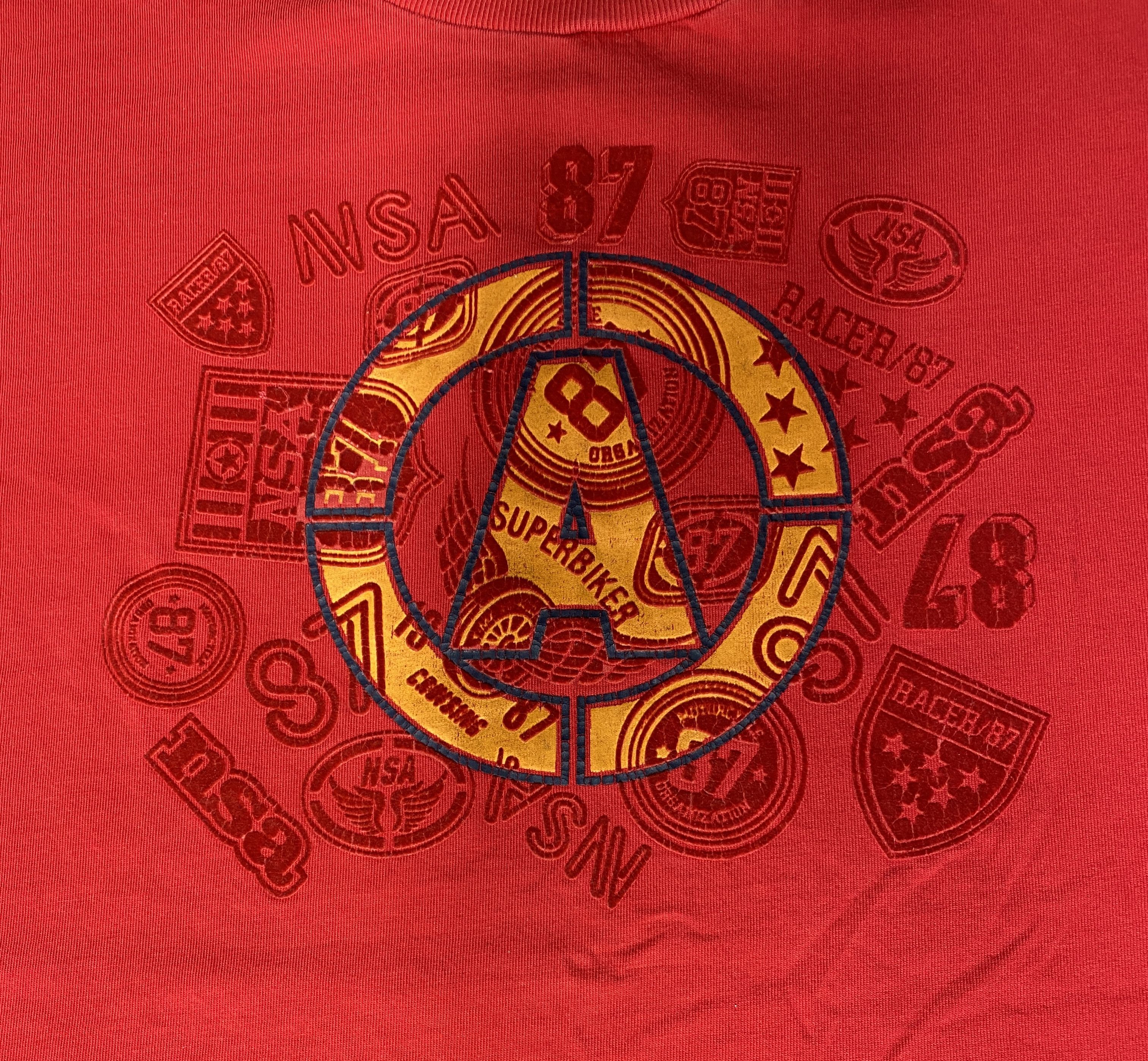 Vintage Vintage NSA Racer 87 Biker T-shirt Unisex Red Graphic Tee Size US M / EU 48-50 / 2 - 2 Thumbnail